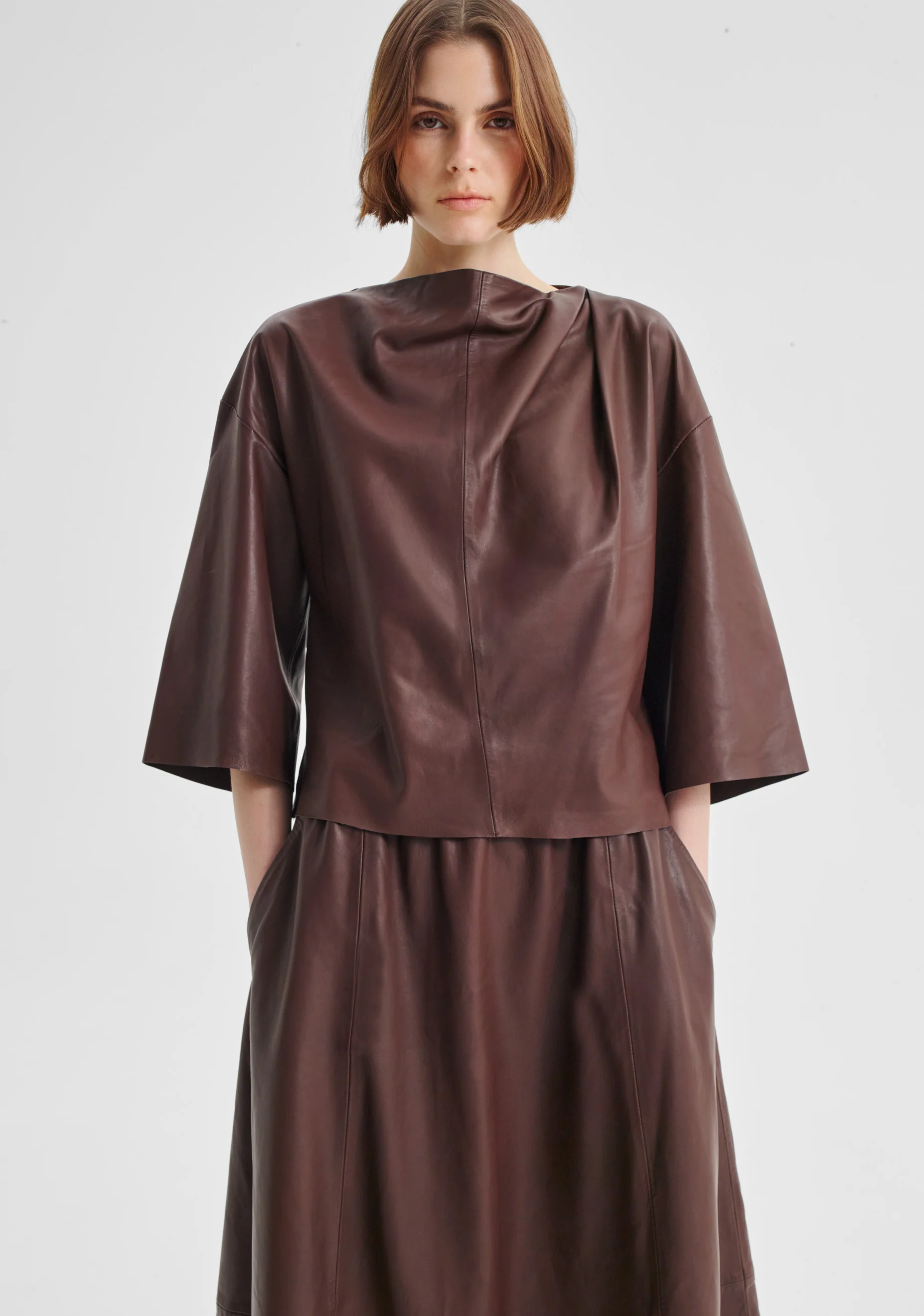 Addison Leather Top_Chocolate - Image 5