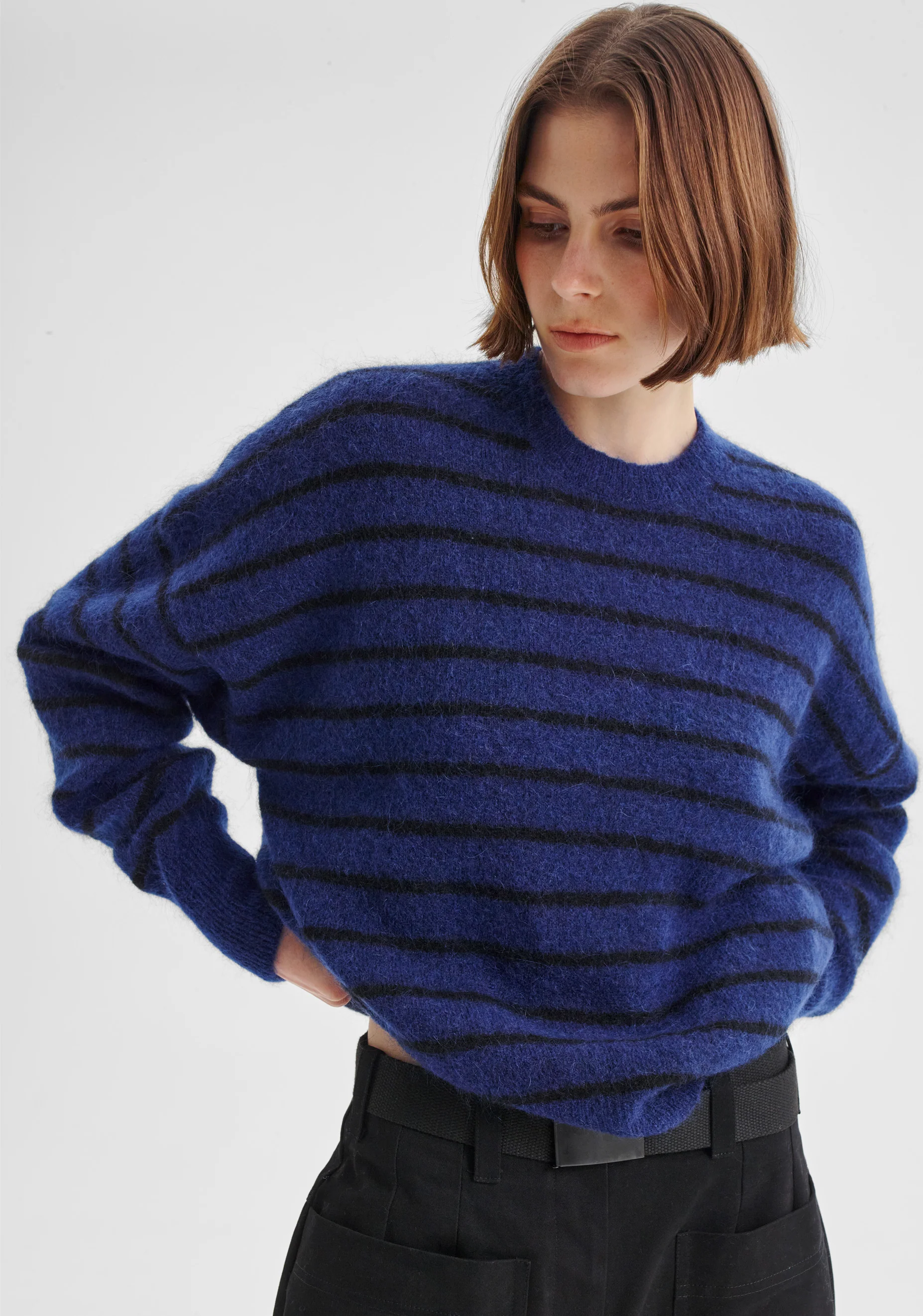 Albi Knit Pullover_Cobalt Stripe - Image 2