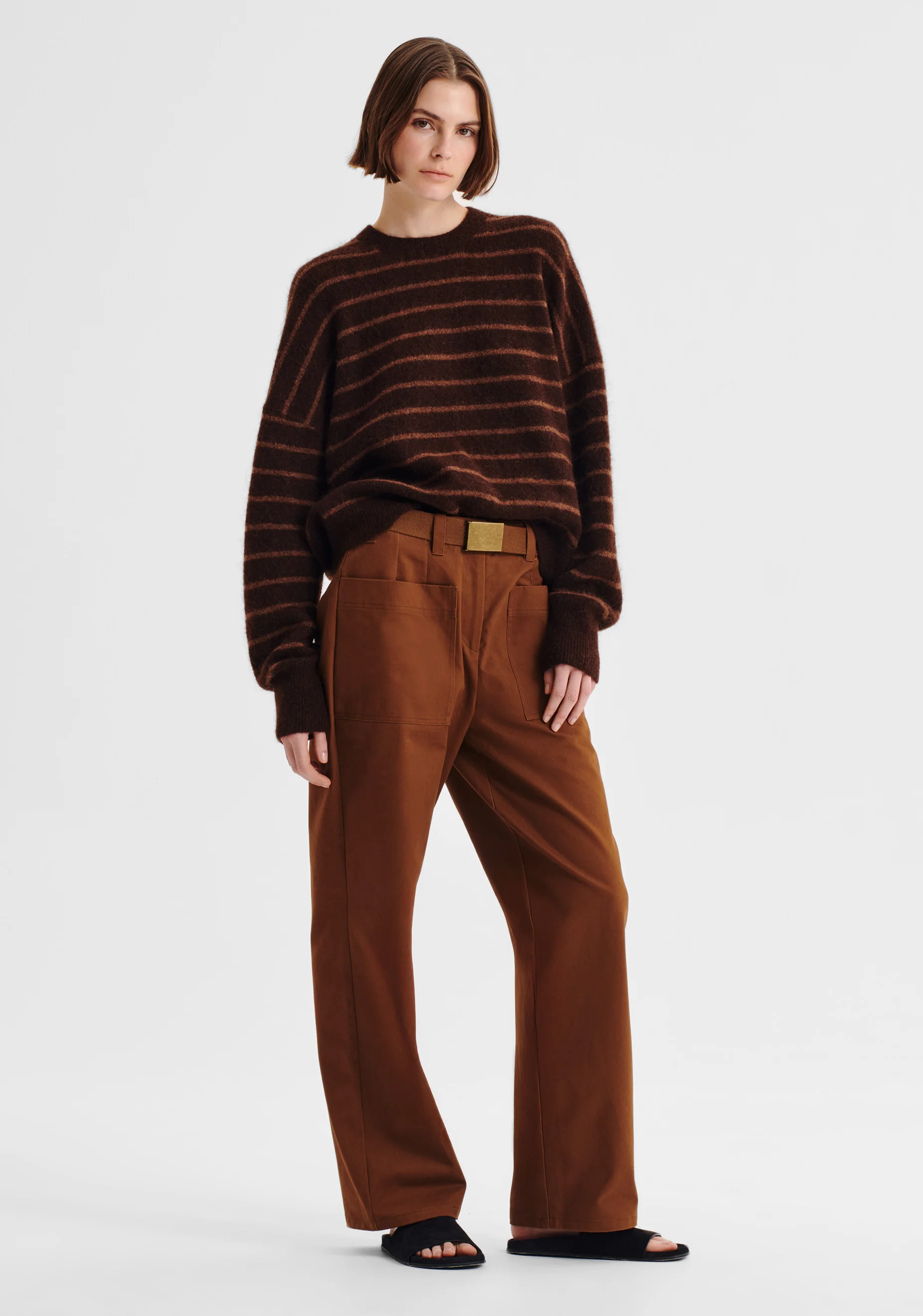 Albi Knit Pullover_Toffee Stripe - Image 3