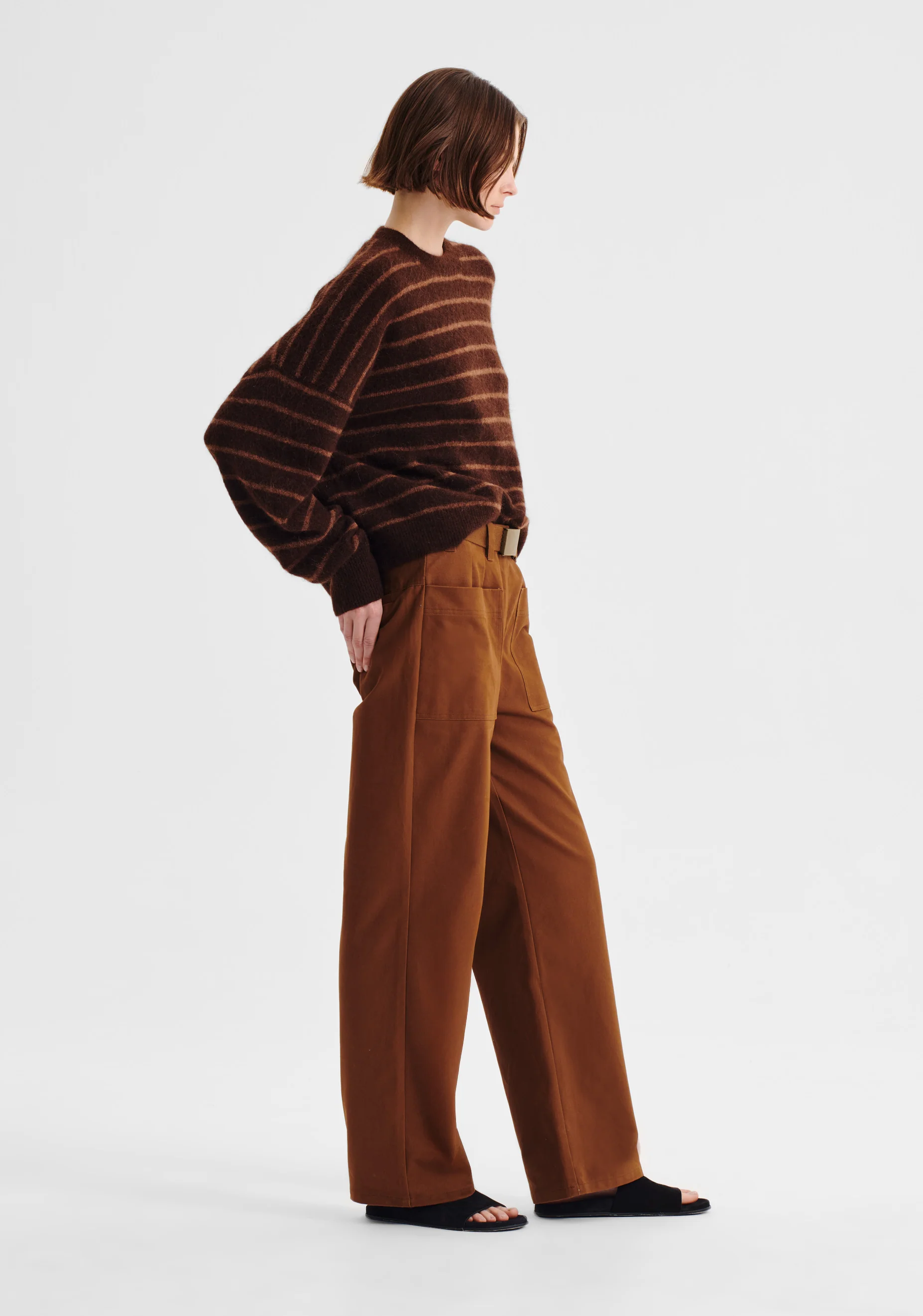 Albi Knit Pullover_Toffee Stripe - Image 4