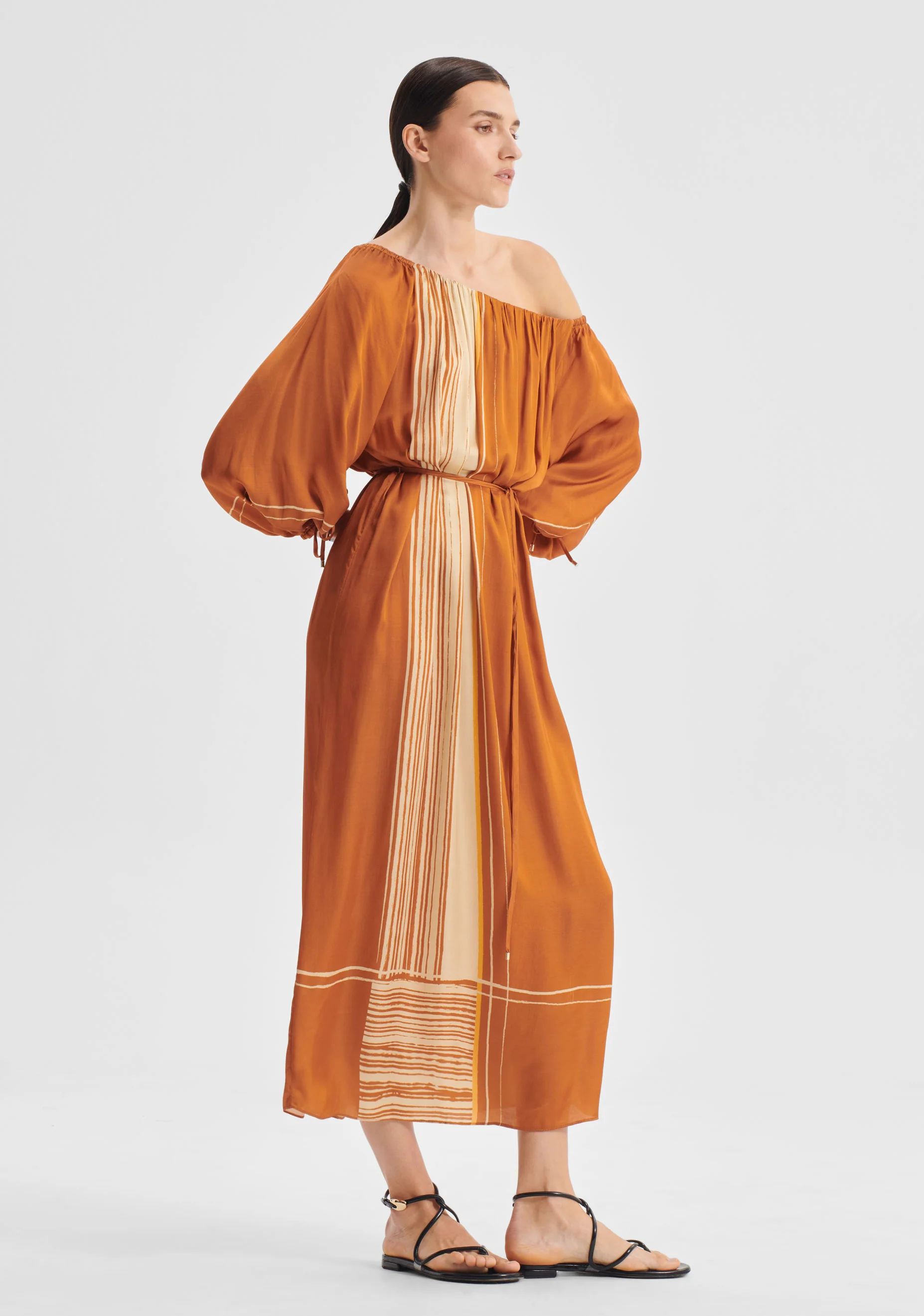 Aries One Shoulder Dress_Spice - Image 4