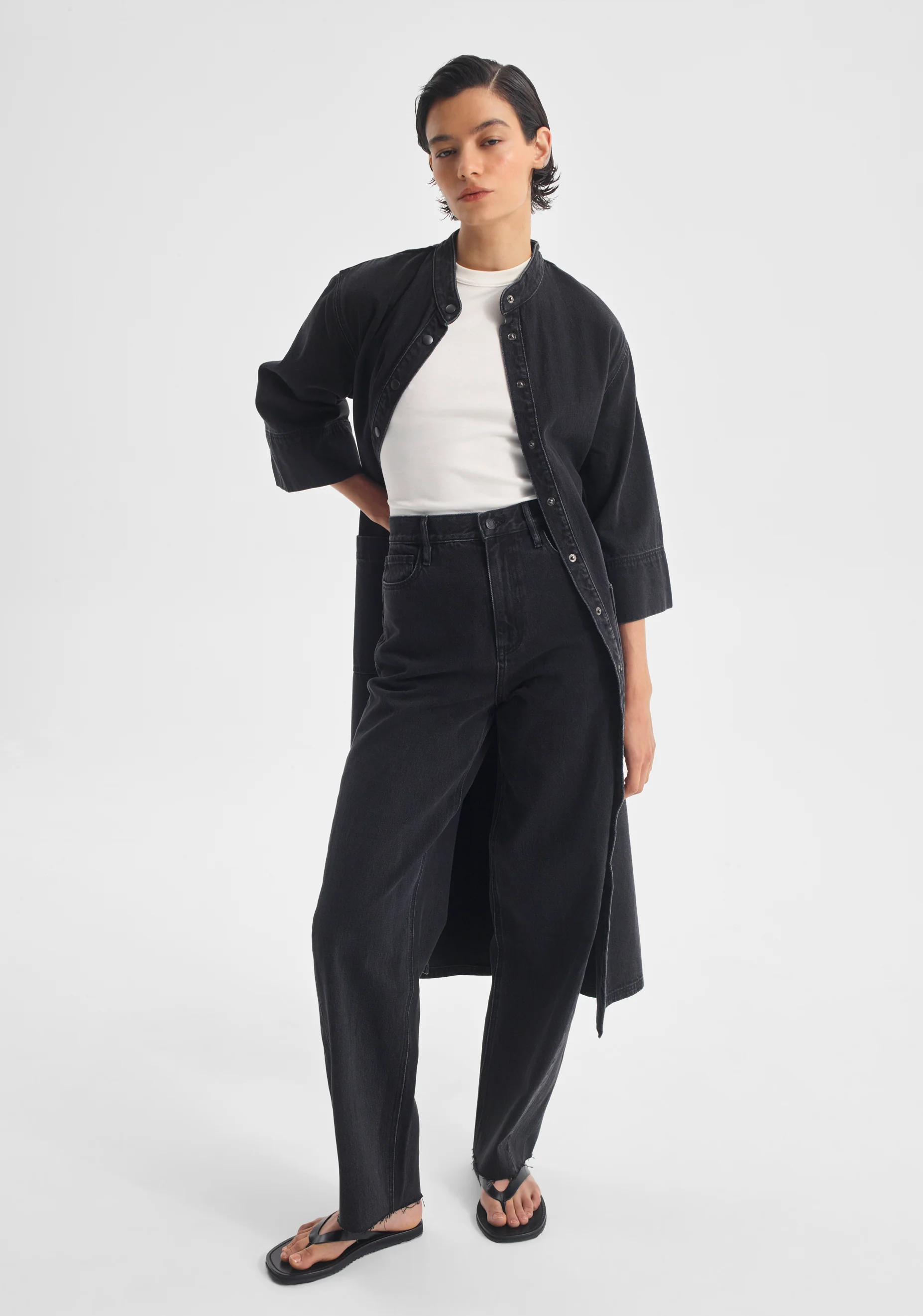 Arley Denim Shirt Dress_Black - Image 6