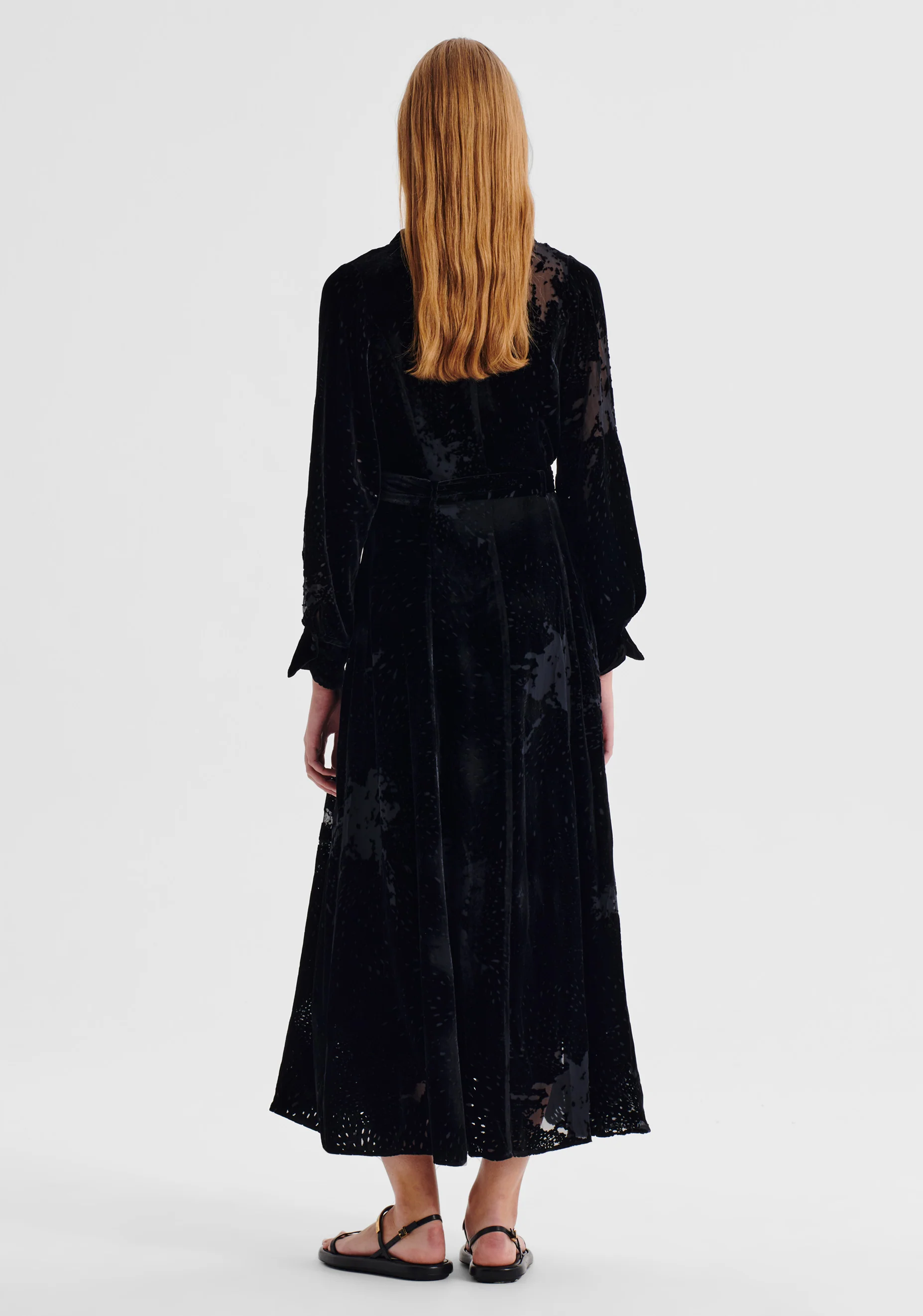 Aurora Velvet Shirt Dress_Black - Image 6
