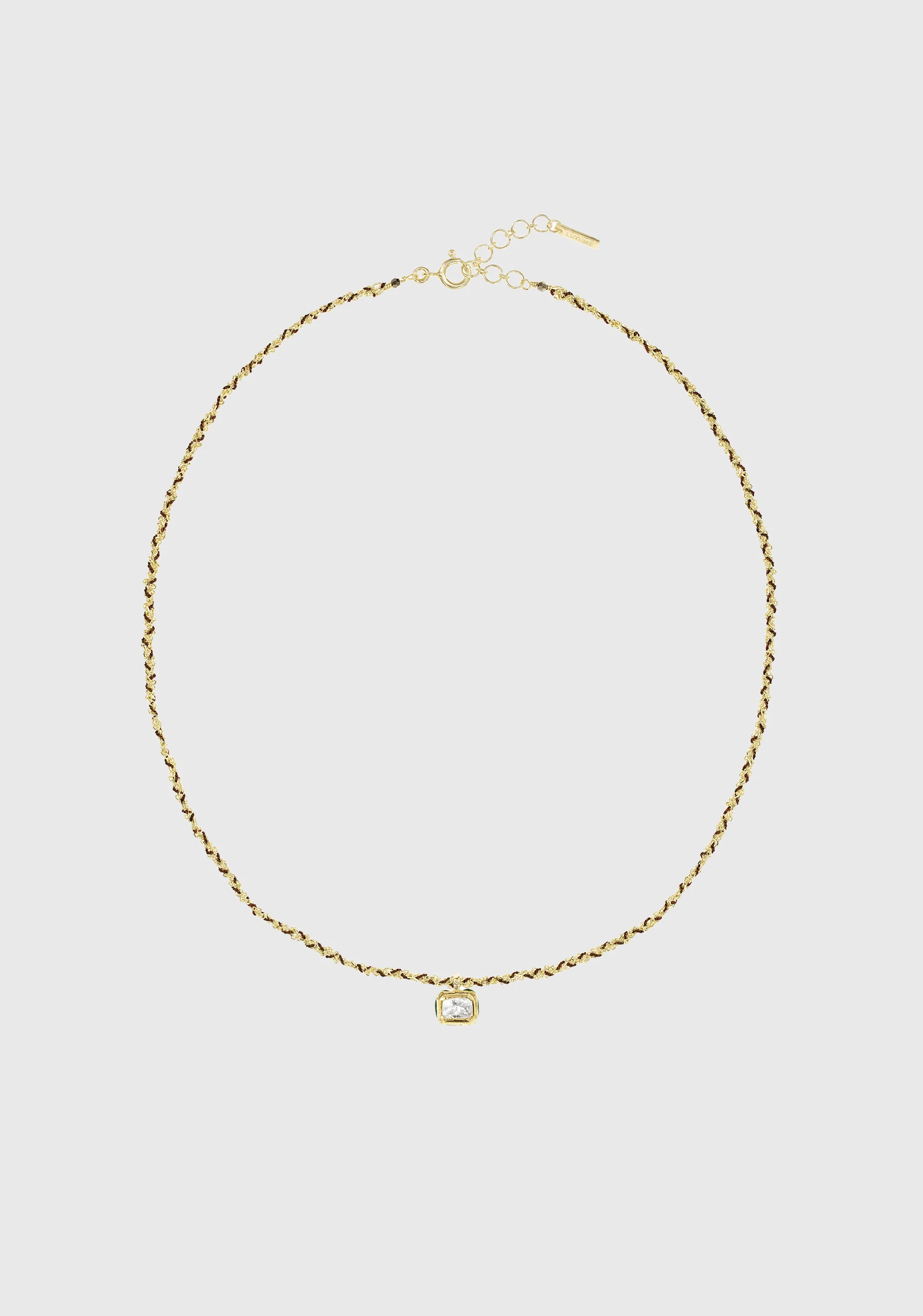 Cube Necklace Gold_Brown - Image 3