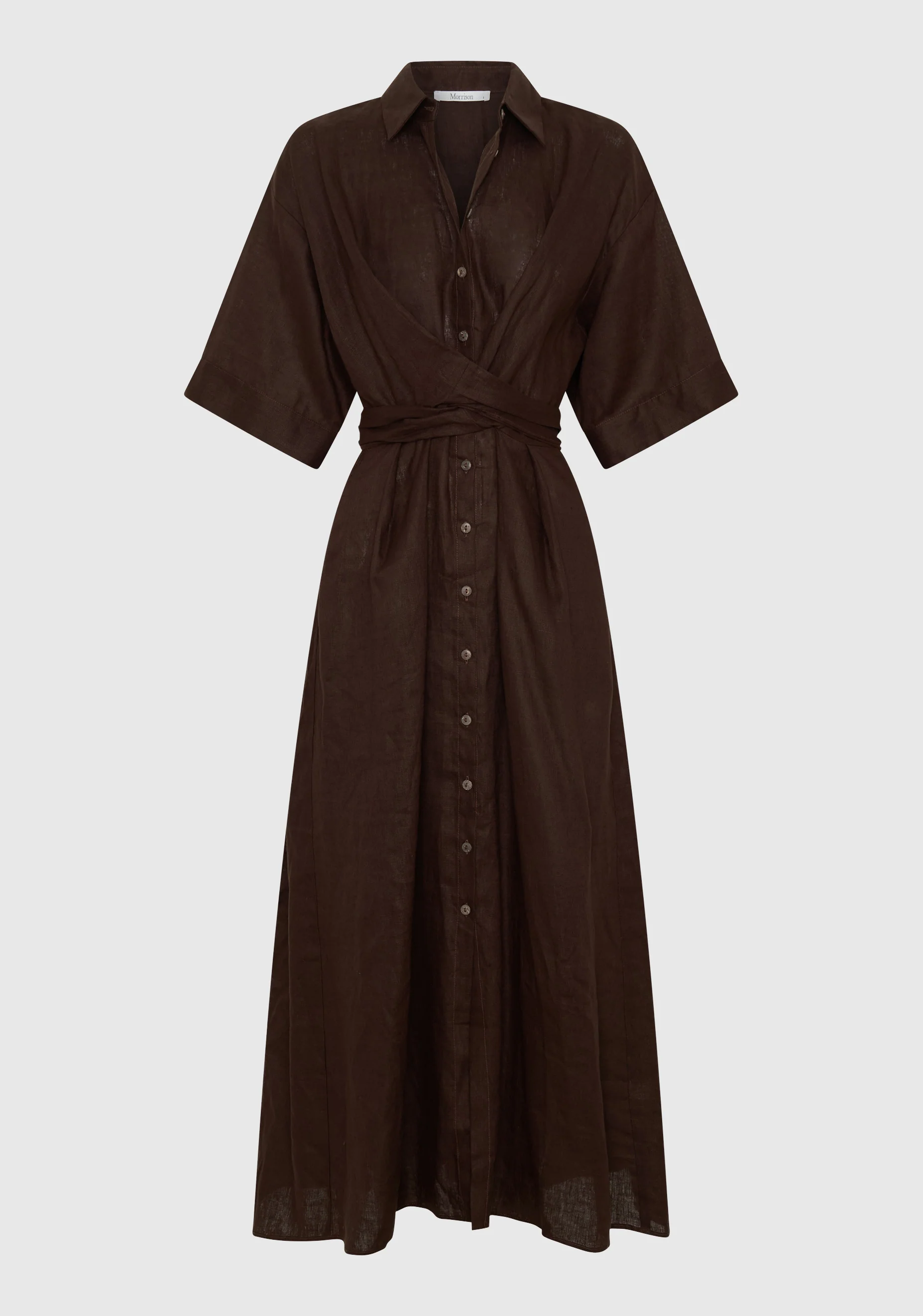 Harriet Linen Dress_Chocolate - Image 6