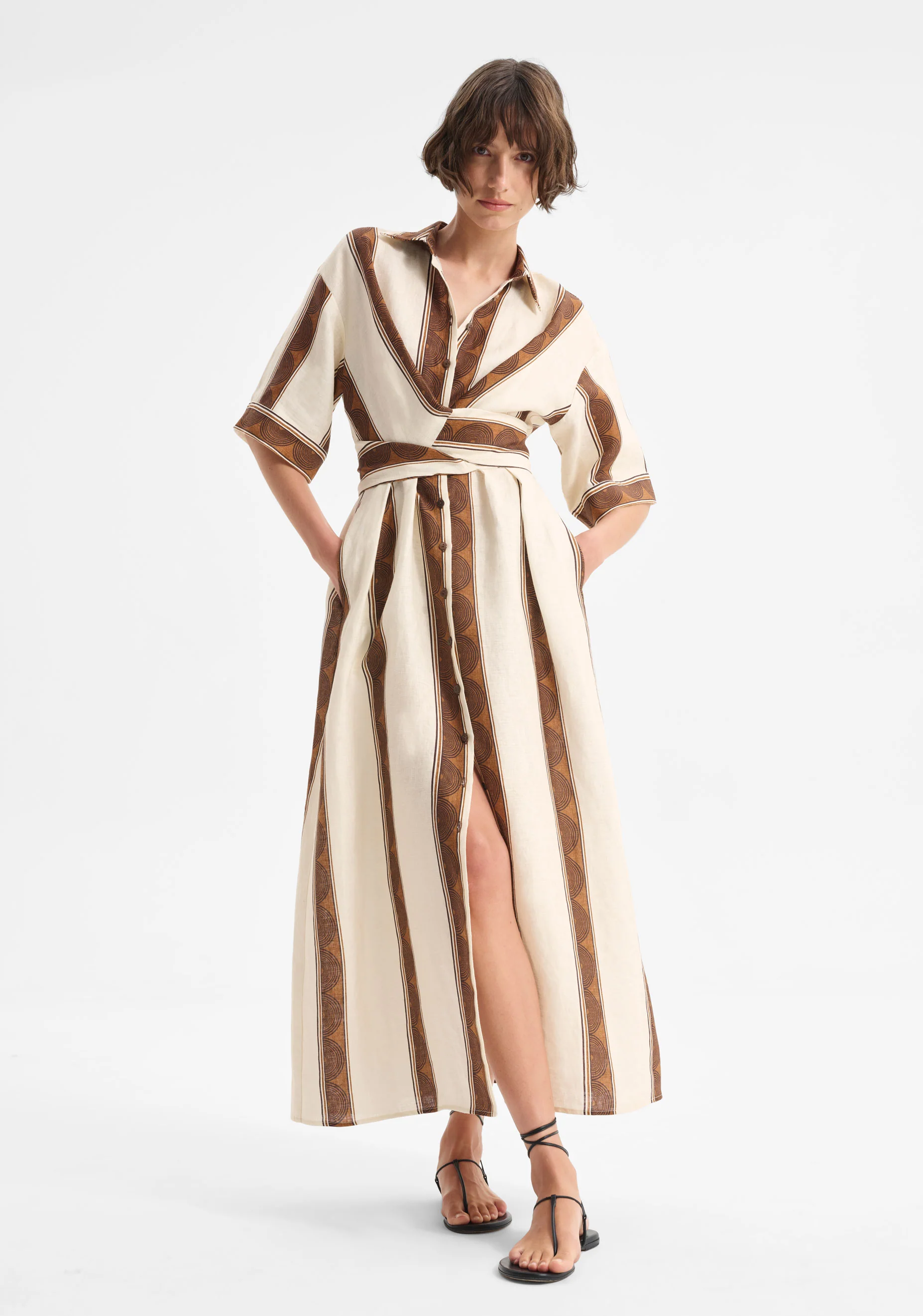 Harriet Linen Shirt Dress_Print - Image 2