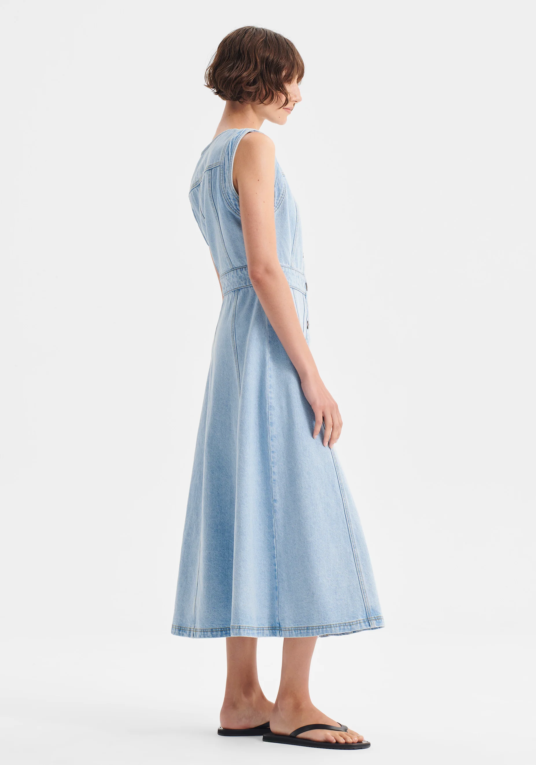 Hudson Denim Midi Dress_Blue - Image 3
