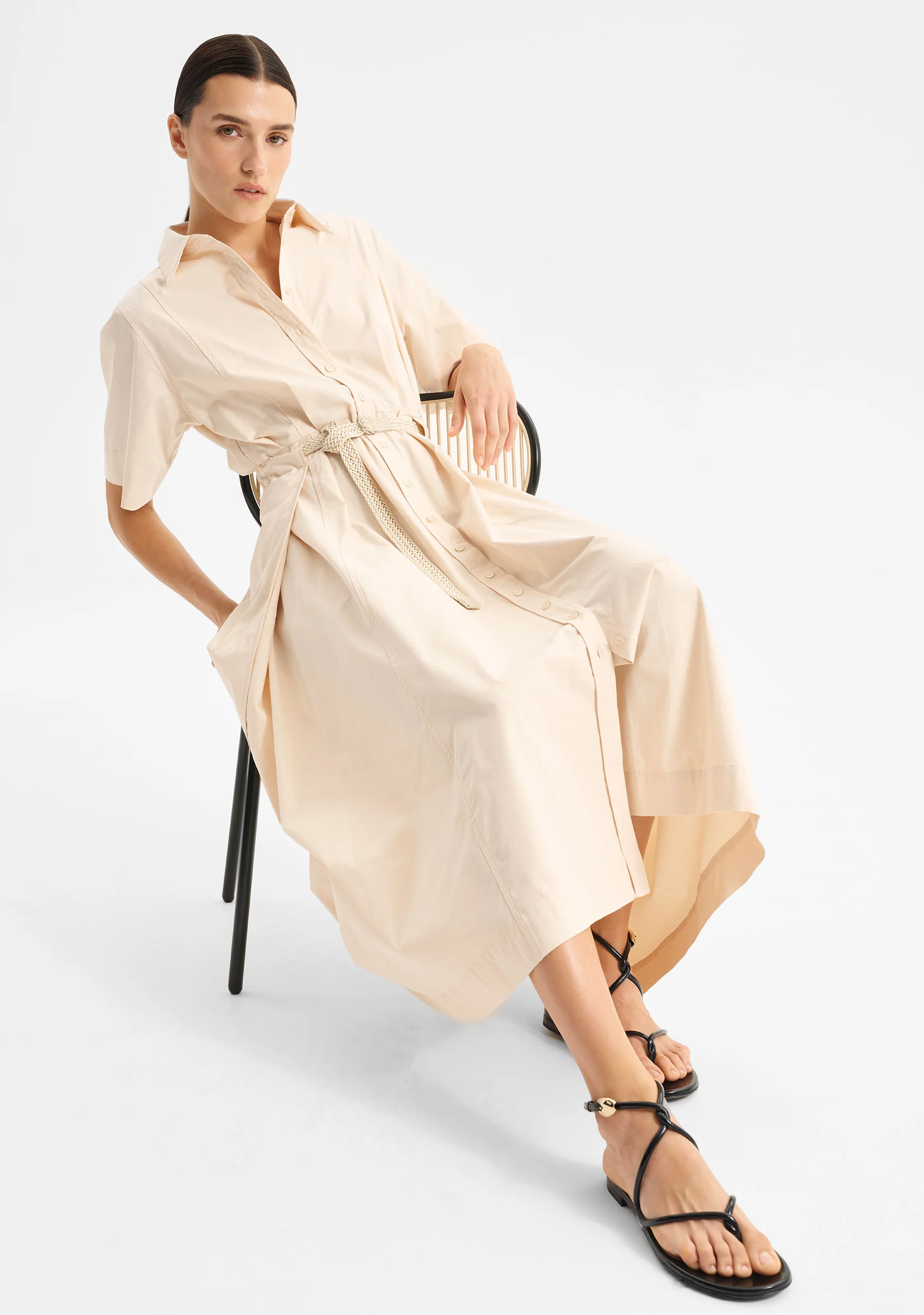Ingrid Shirt Dress_Chalk - Image 3