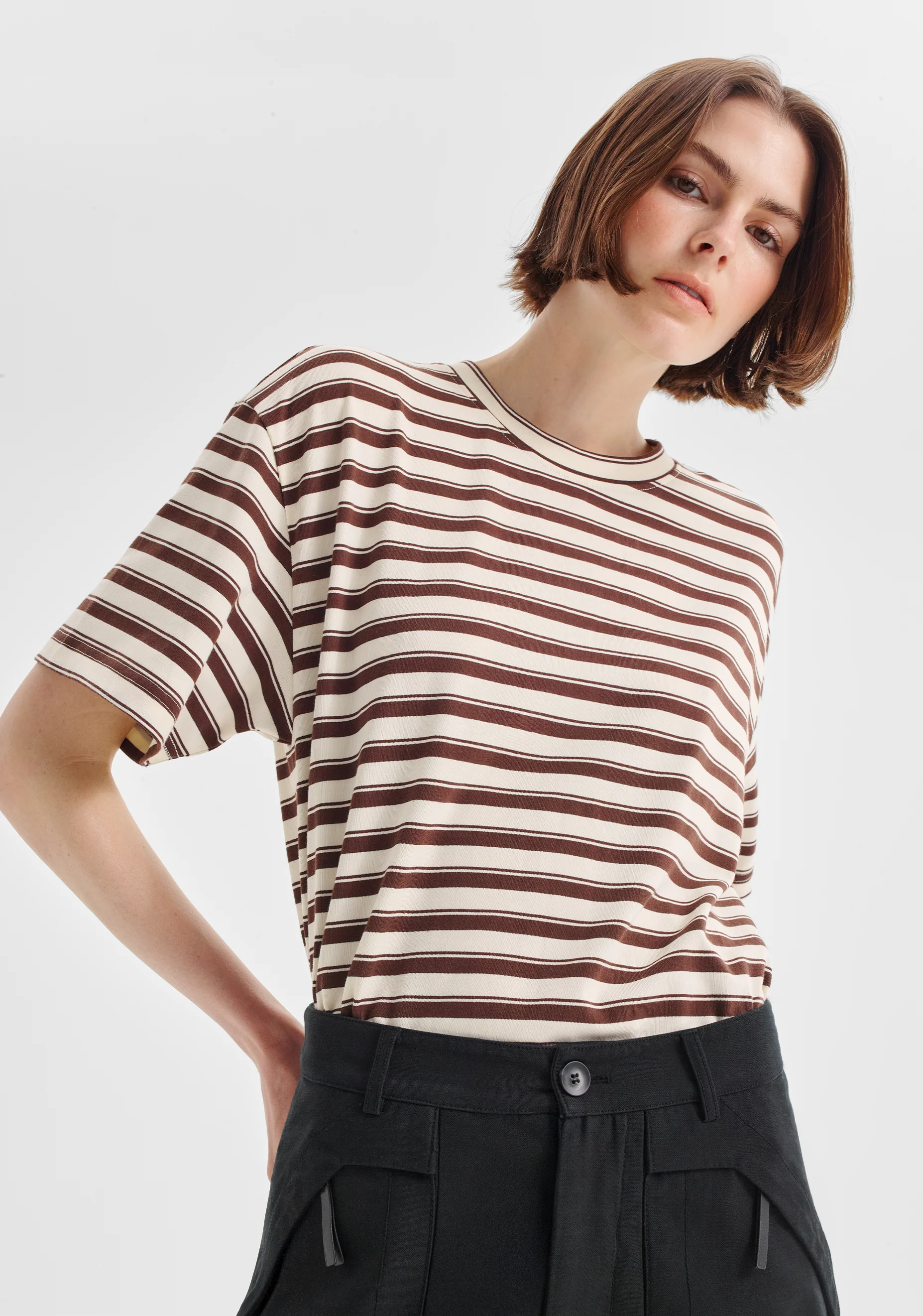 Jericho Stripe Tee_Espresso