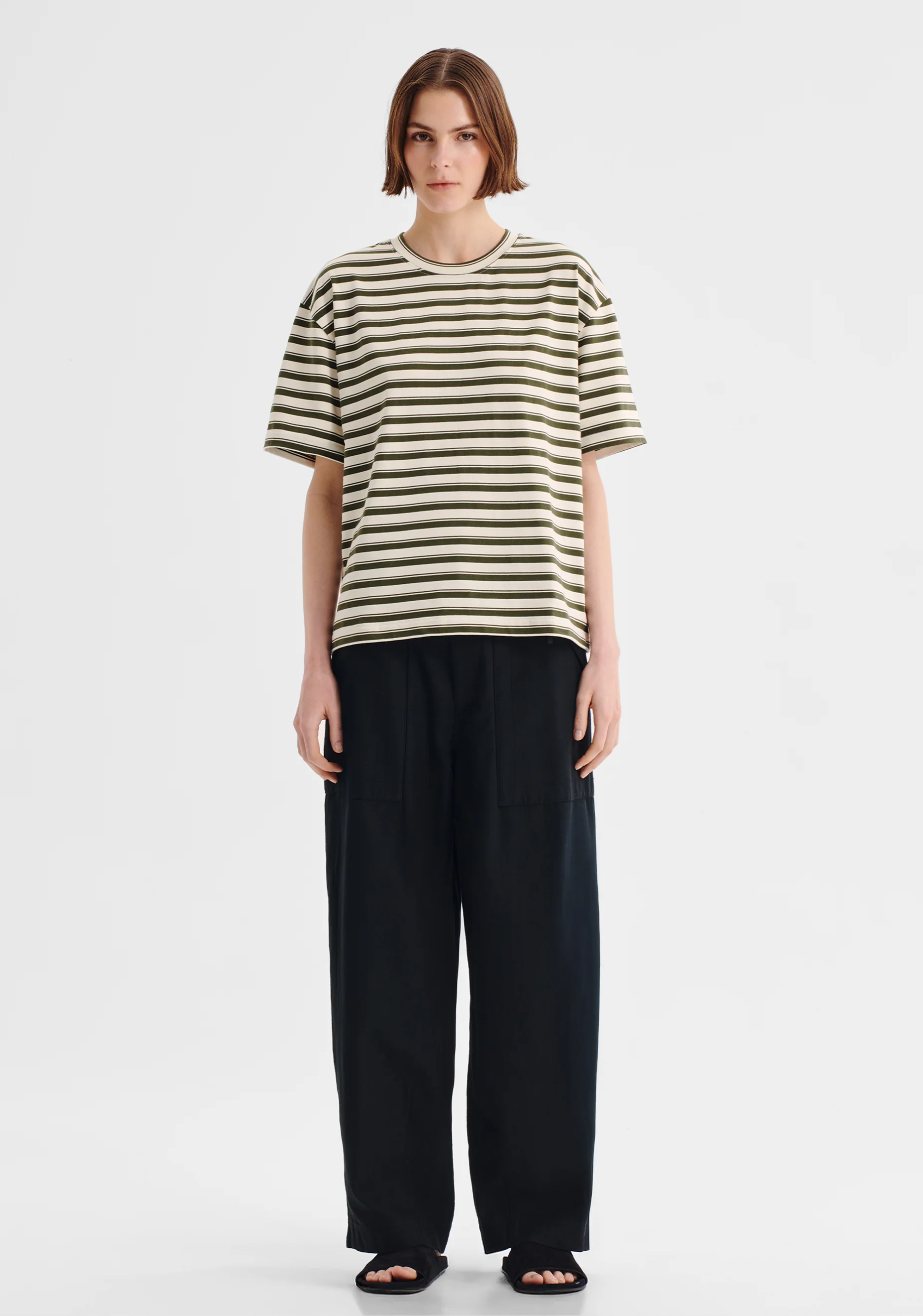 Jericho Stripe Tee_Olive - Image 2
