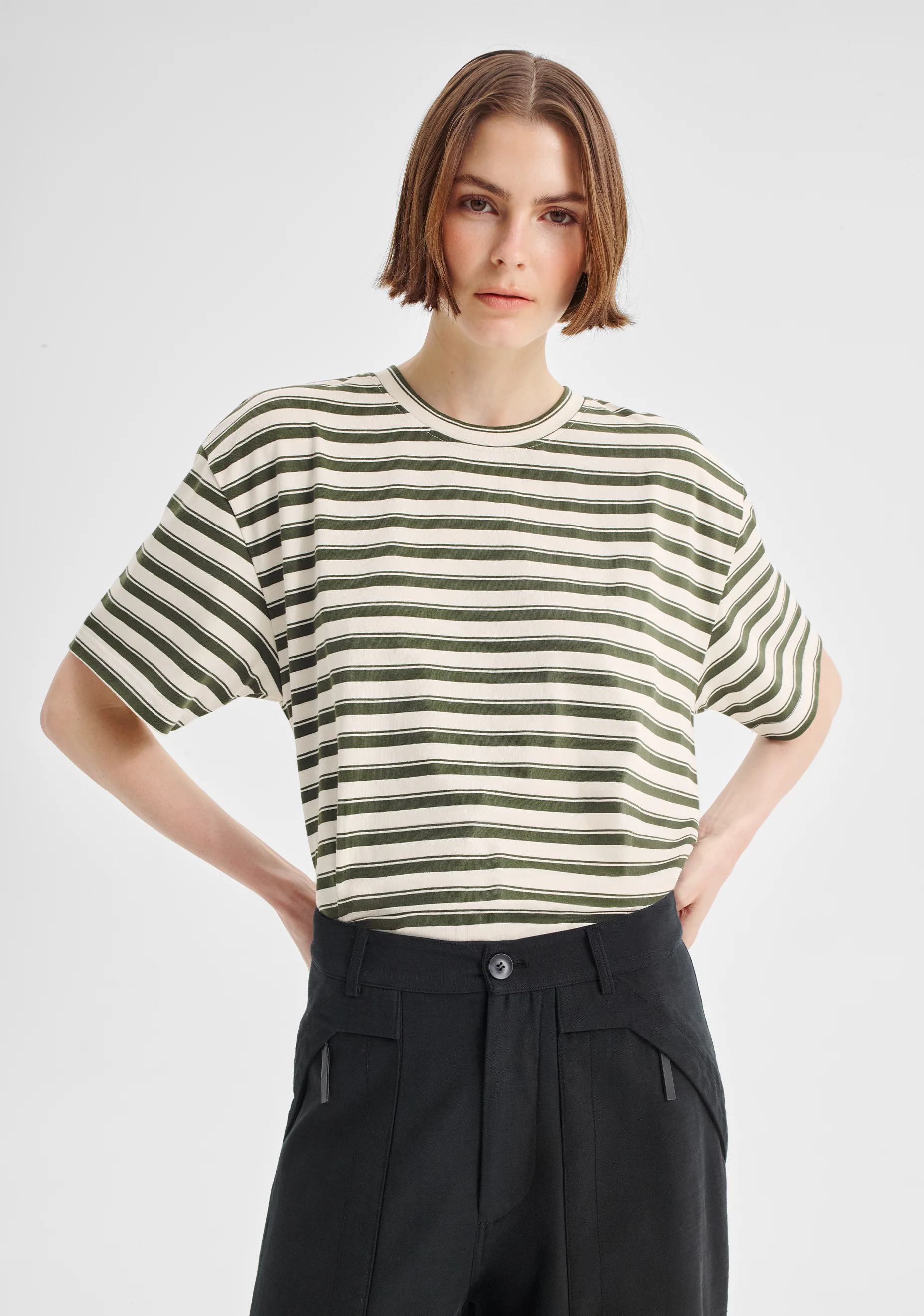 Jericho Stripe Tee_Olive - Image 3