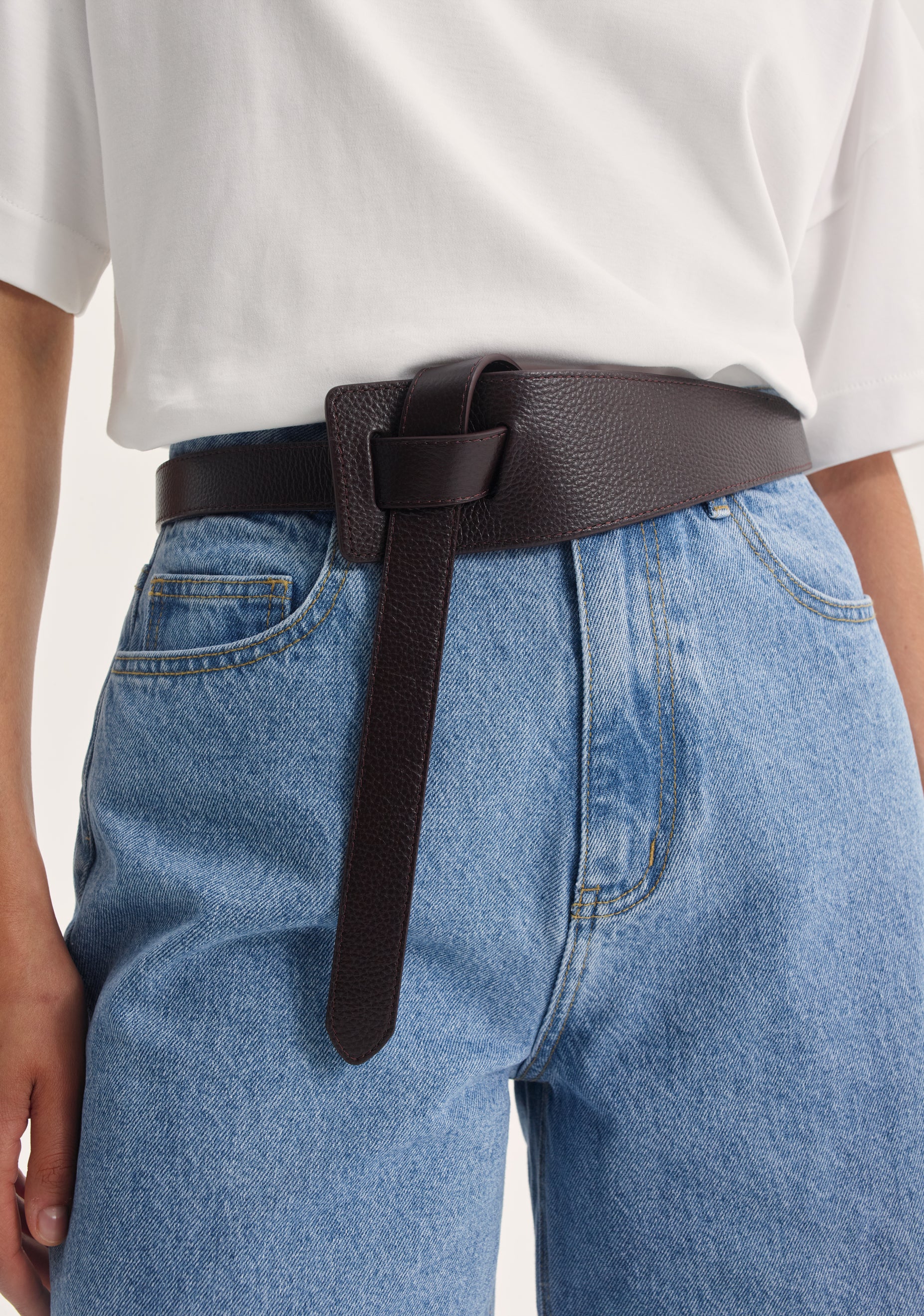 Katya Leather Belt_Chocolate - Image 2
