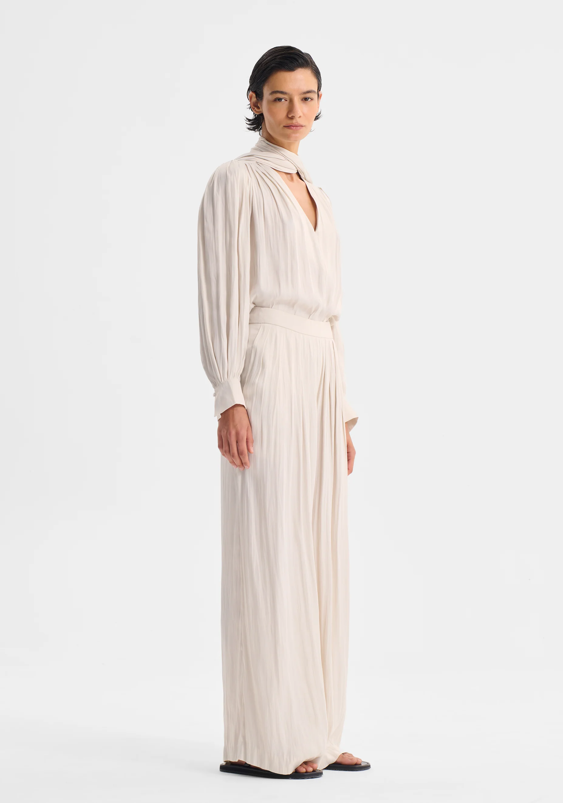 Lena V-Neck Top_Nougat - Image 3