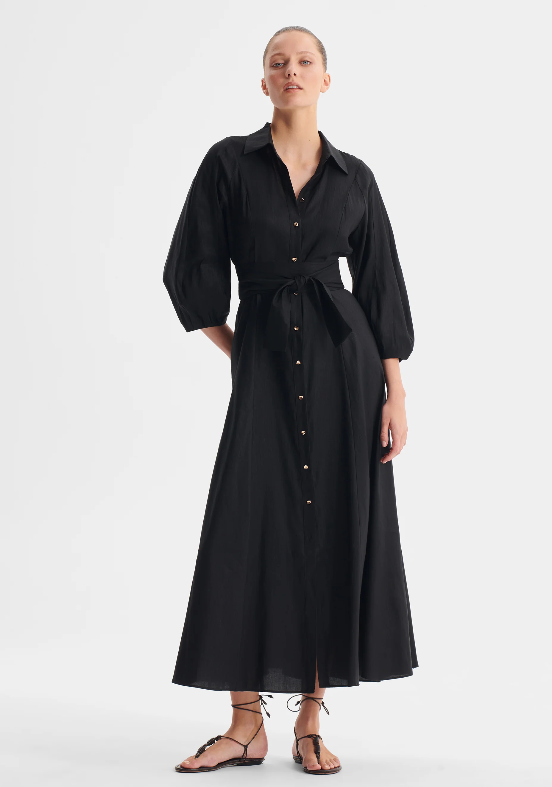 Madelyn Shirt Dress_Black - Image 4