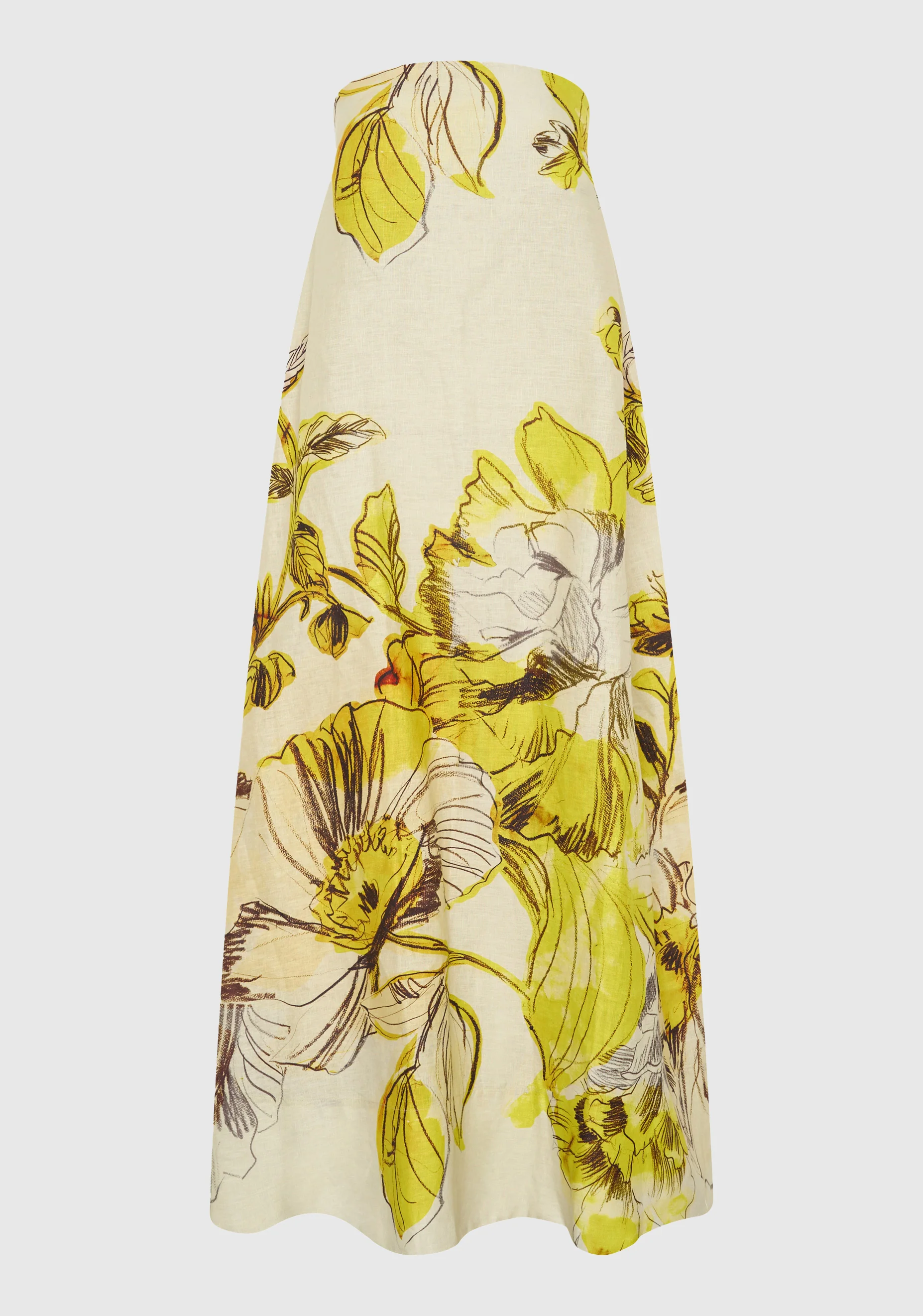 Mae Linen Strapless Dress_Lemon - Image 6