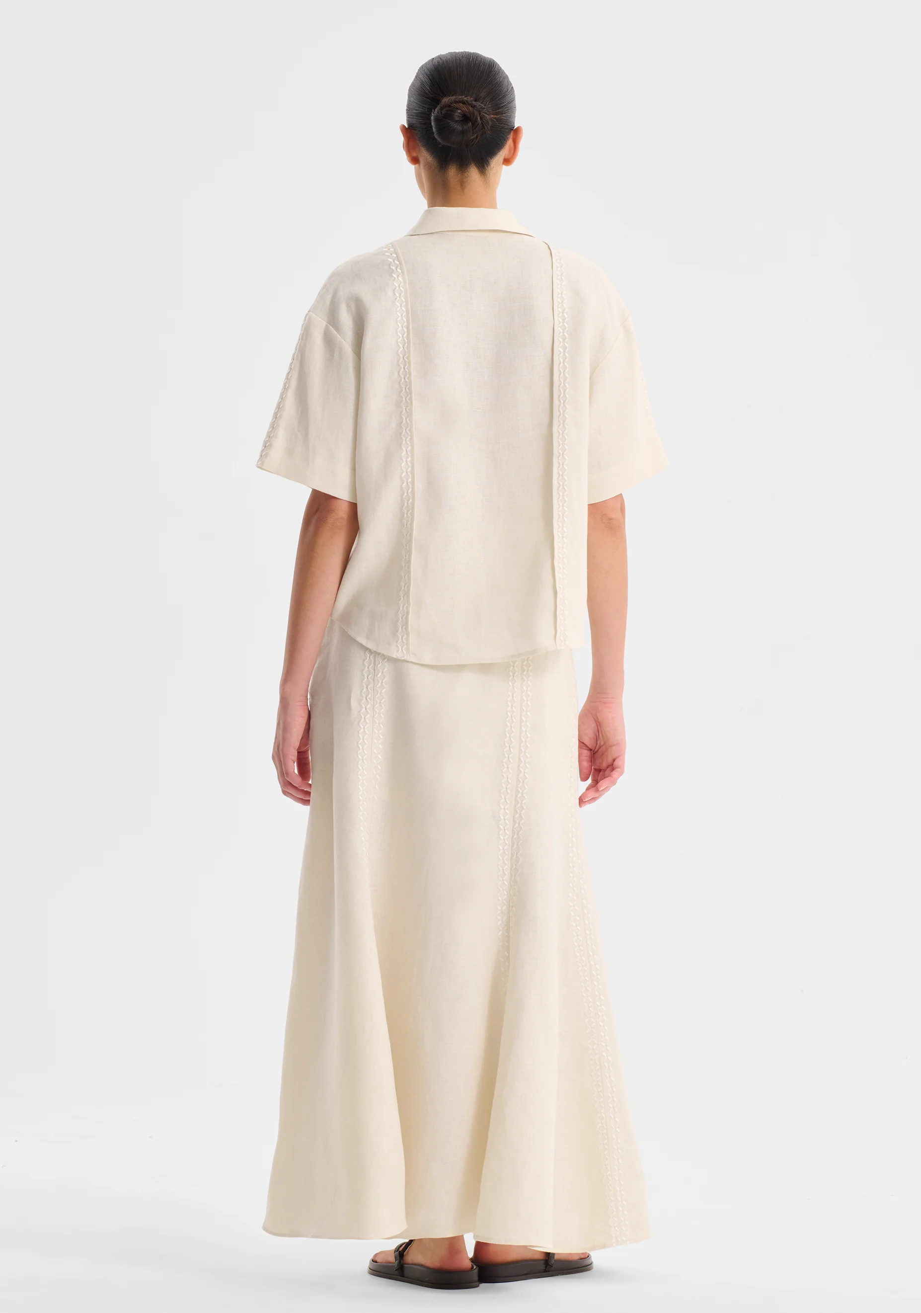 Maisey Linen S/S Shirt_Ecru - Image 5