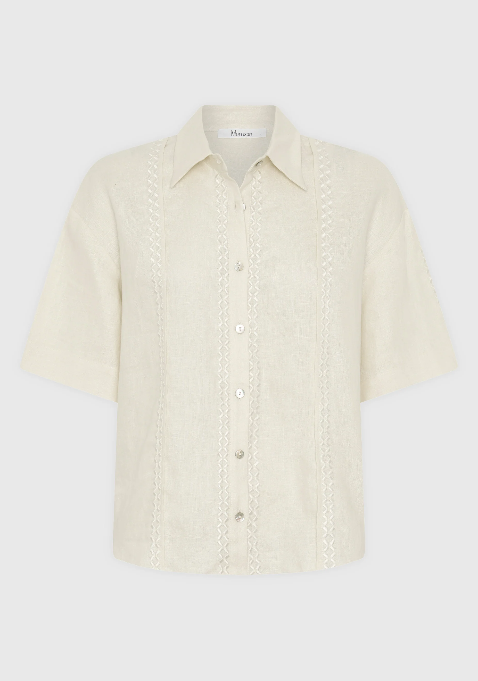 Maisey Linen S/S Shirt_Ecru - Image 6