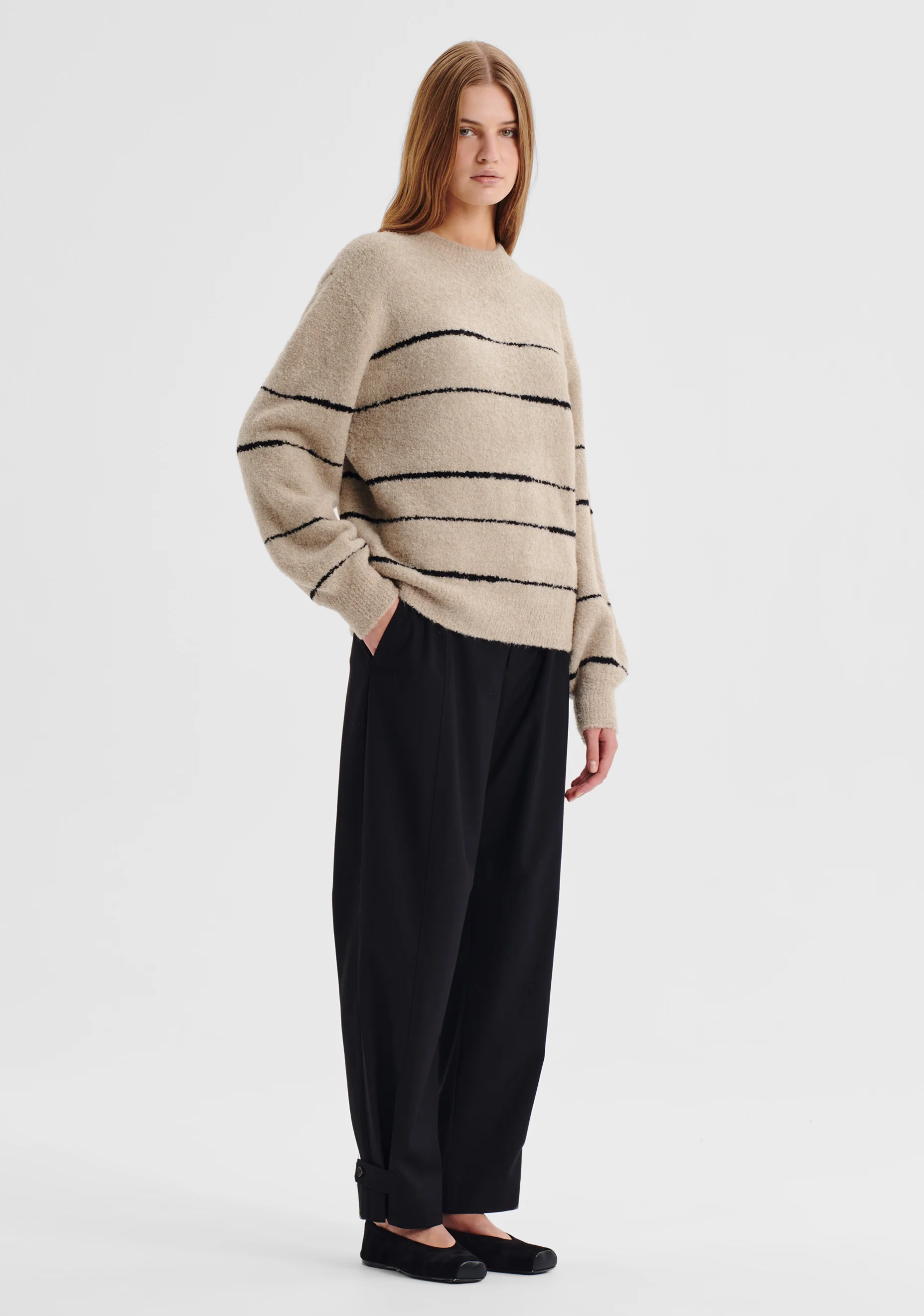 Marcelle Stripe Knit Pullover_Ecru - Image 5
