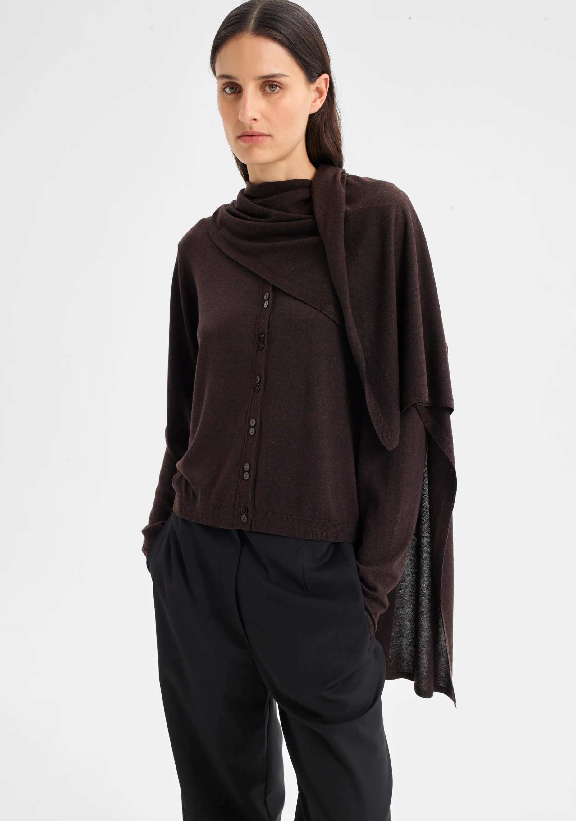 Margo Knit Scarf_Espresso - Image 3