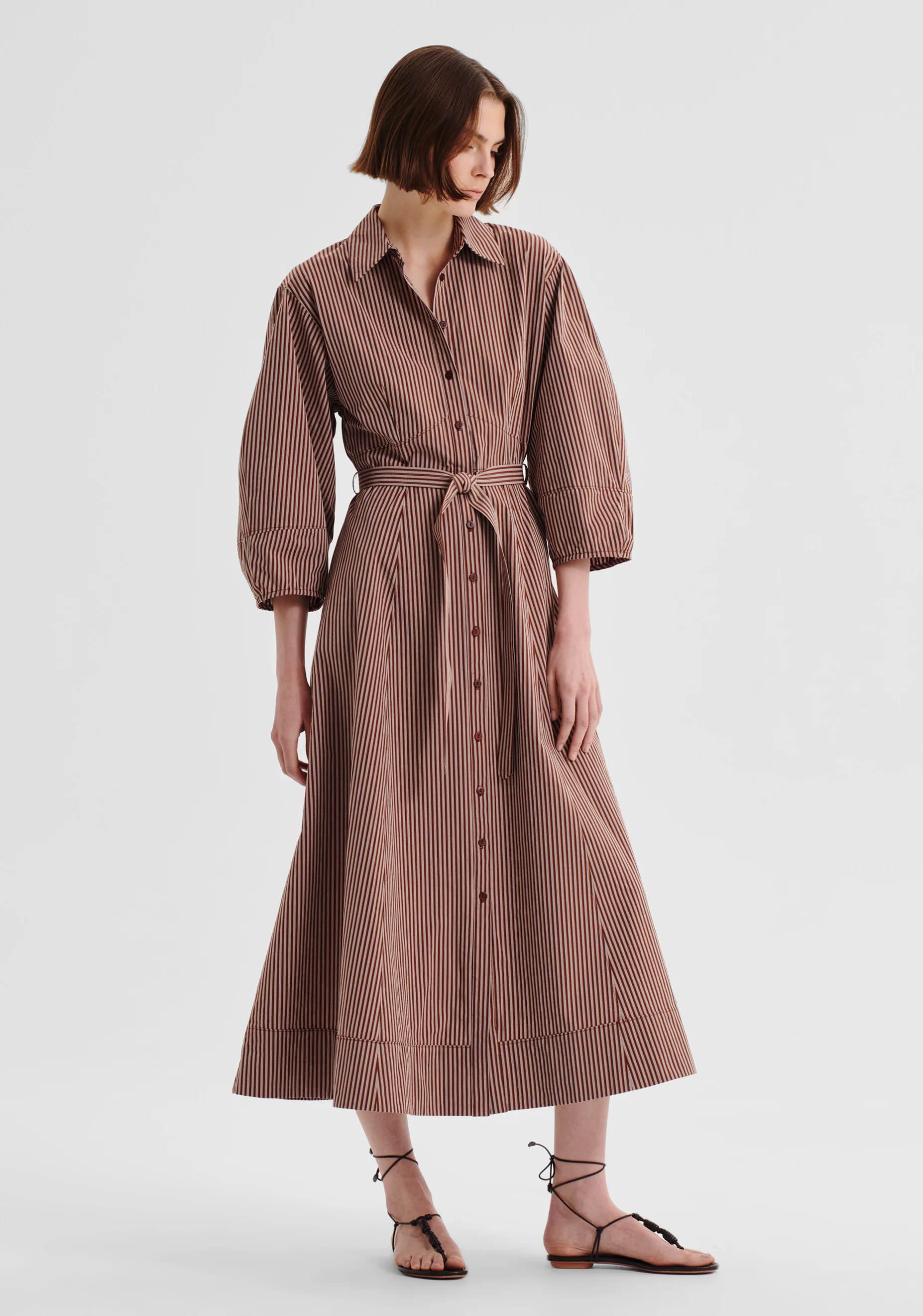 McKenna Stripe Dress_Chocolate - Image 2