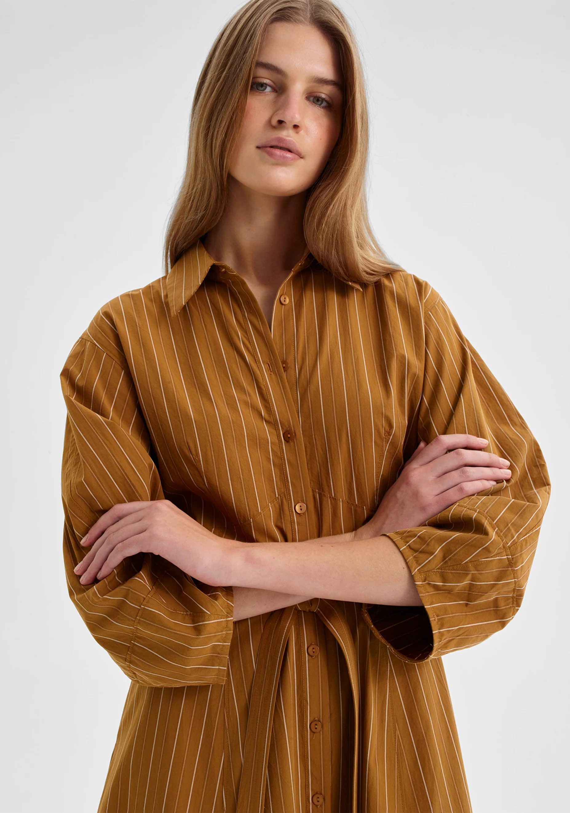 McKenna Stripe Dress_Mustard - Image 2