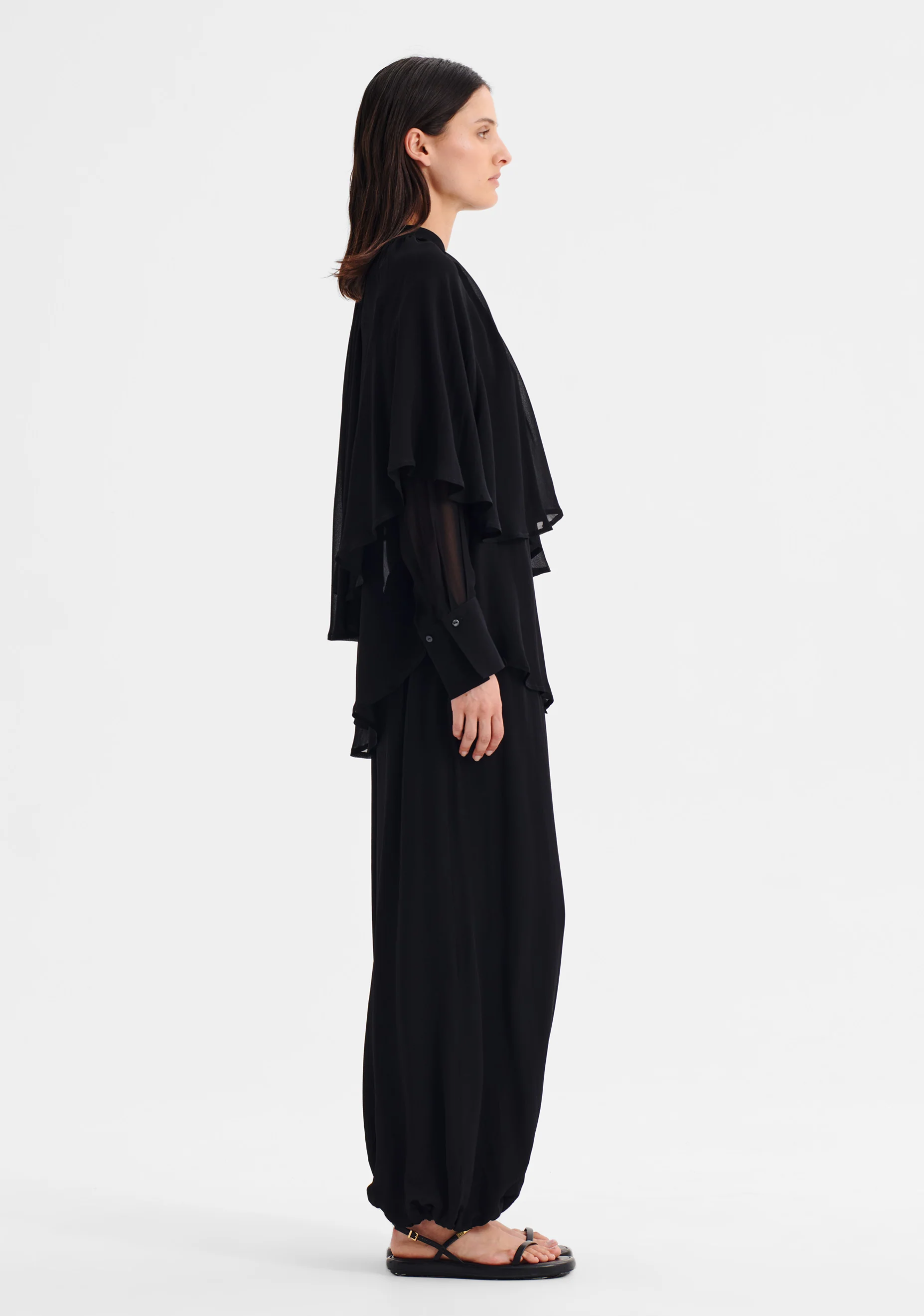 Miranda Cape Shirt_Black - Image 4