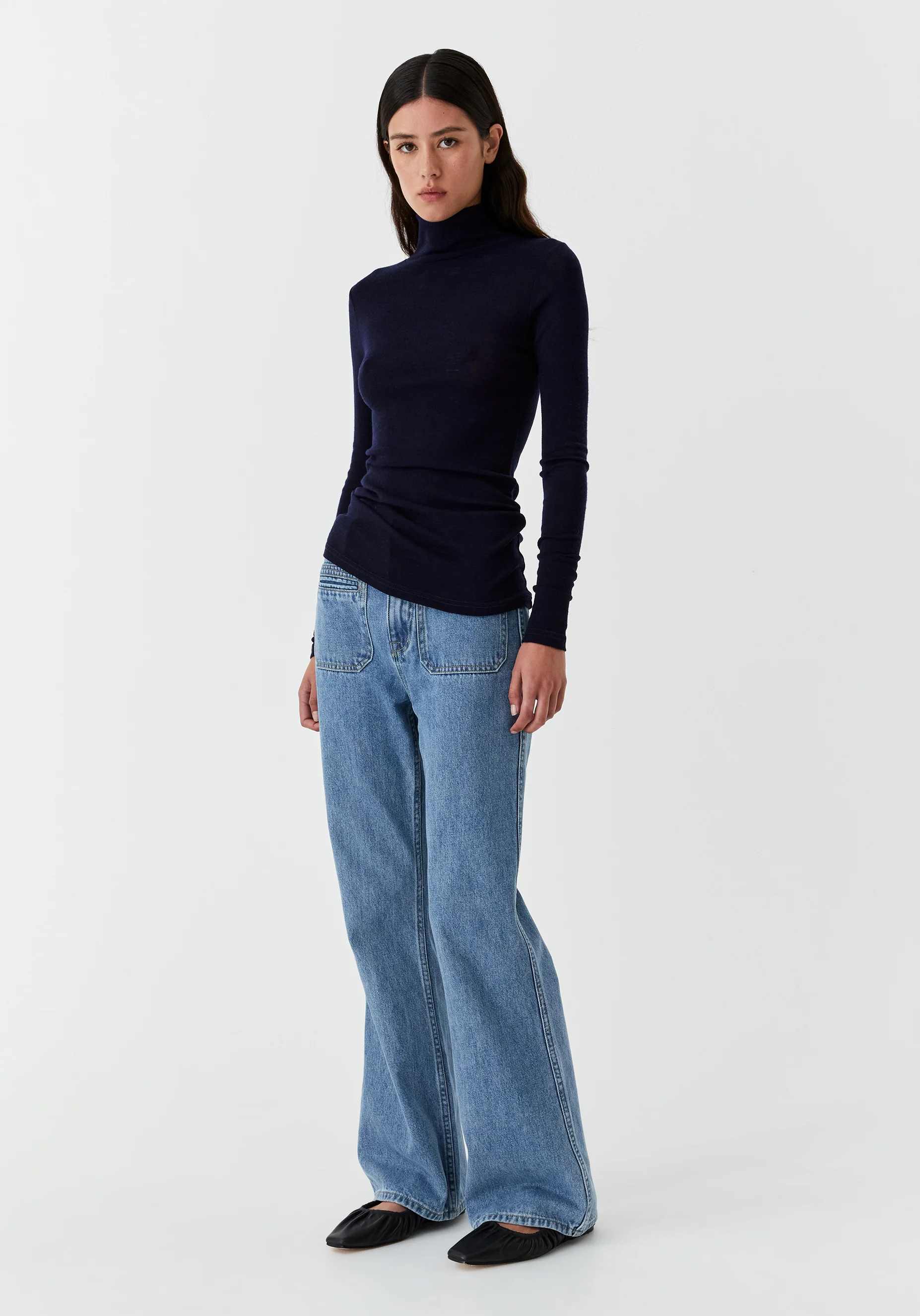 Morri Merino High Neck_Navy - Image 3