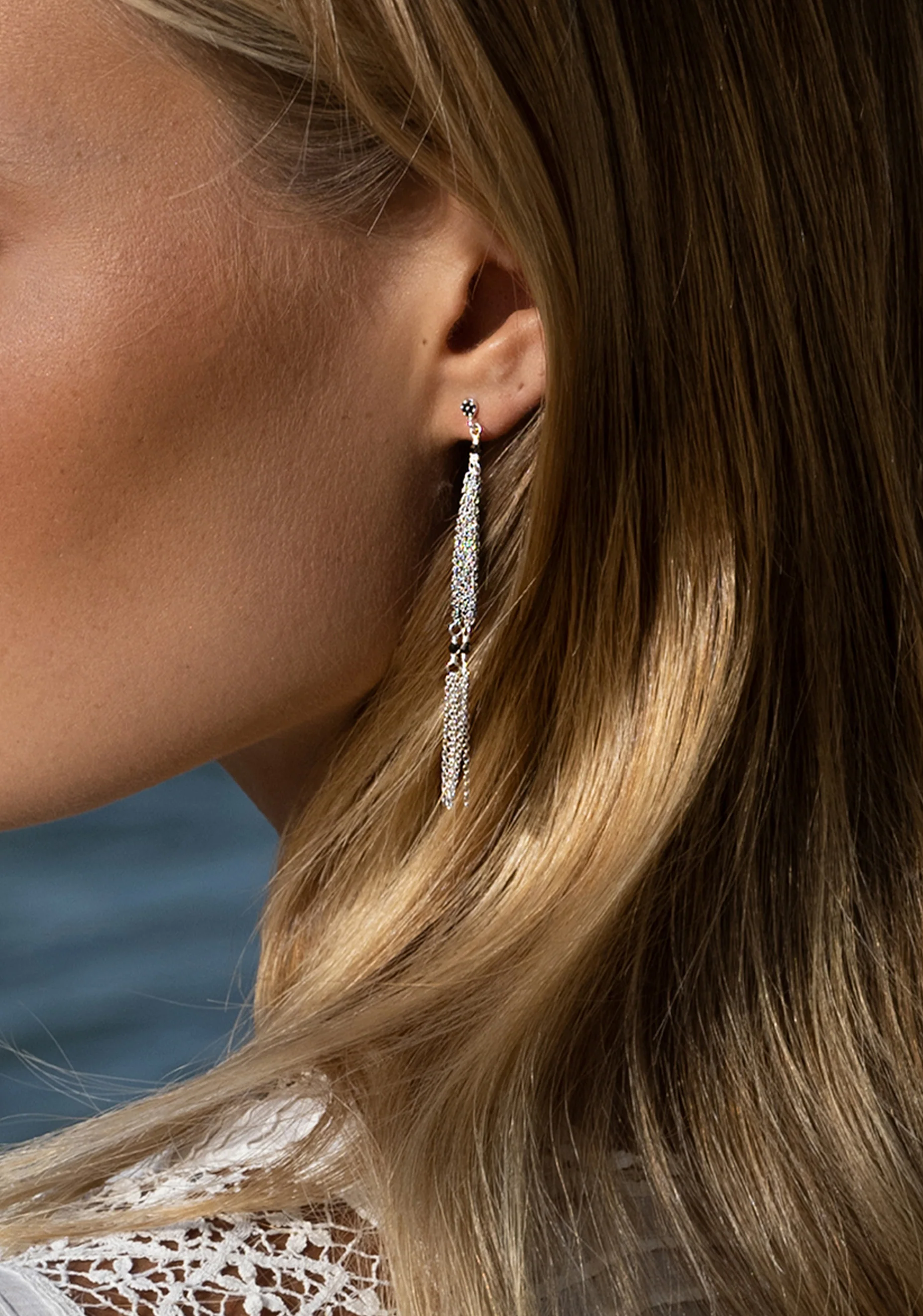 Multi Chain Earrings_Silver - Image 2