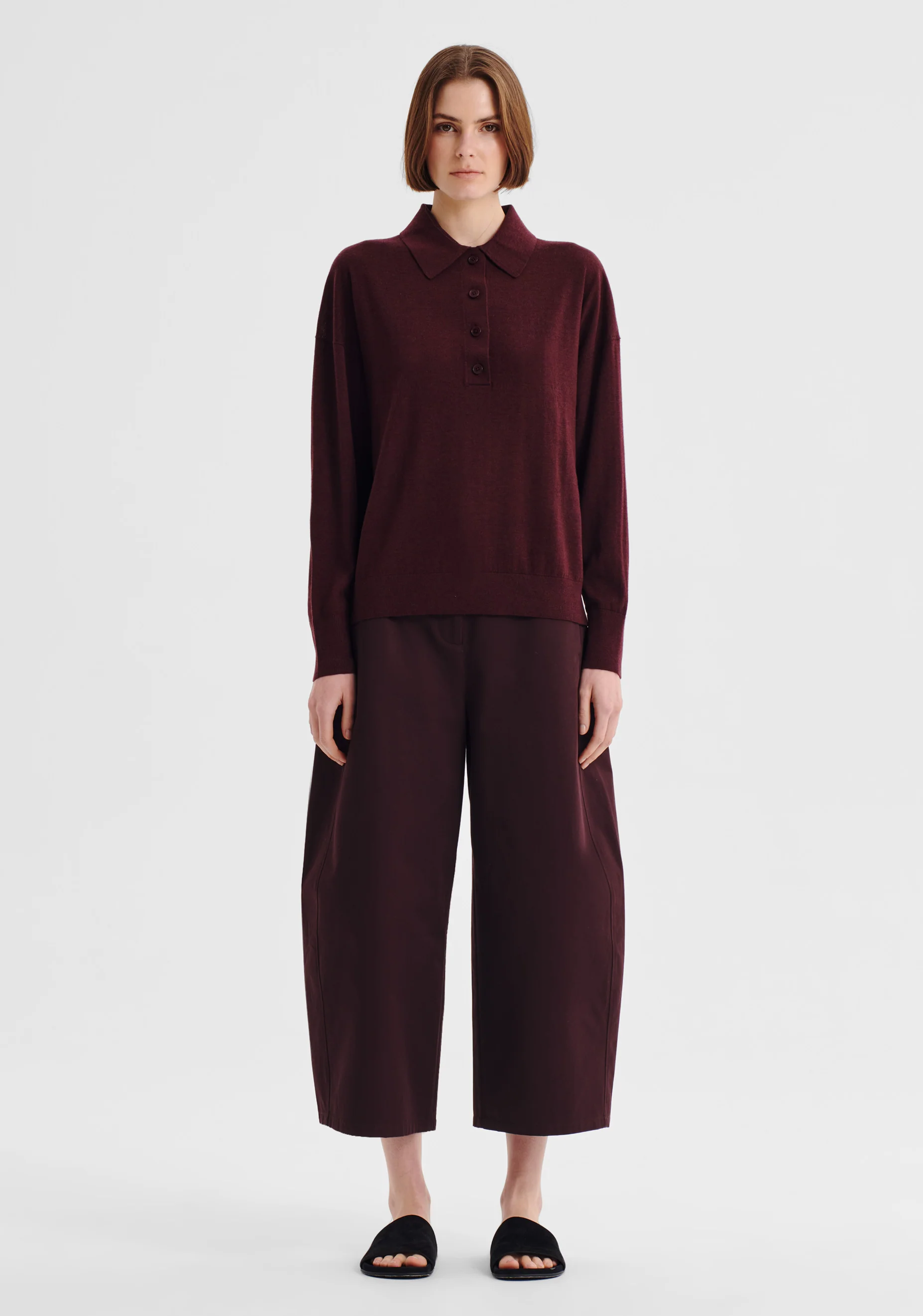 Oxford Merino Knit Polo_Pinot - Image 4