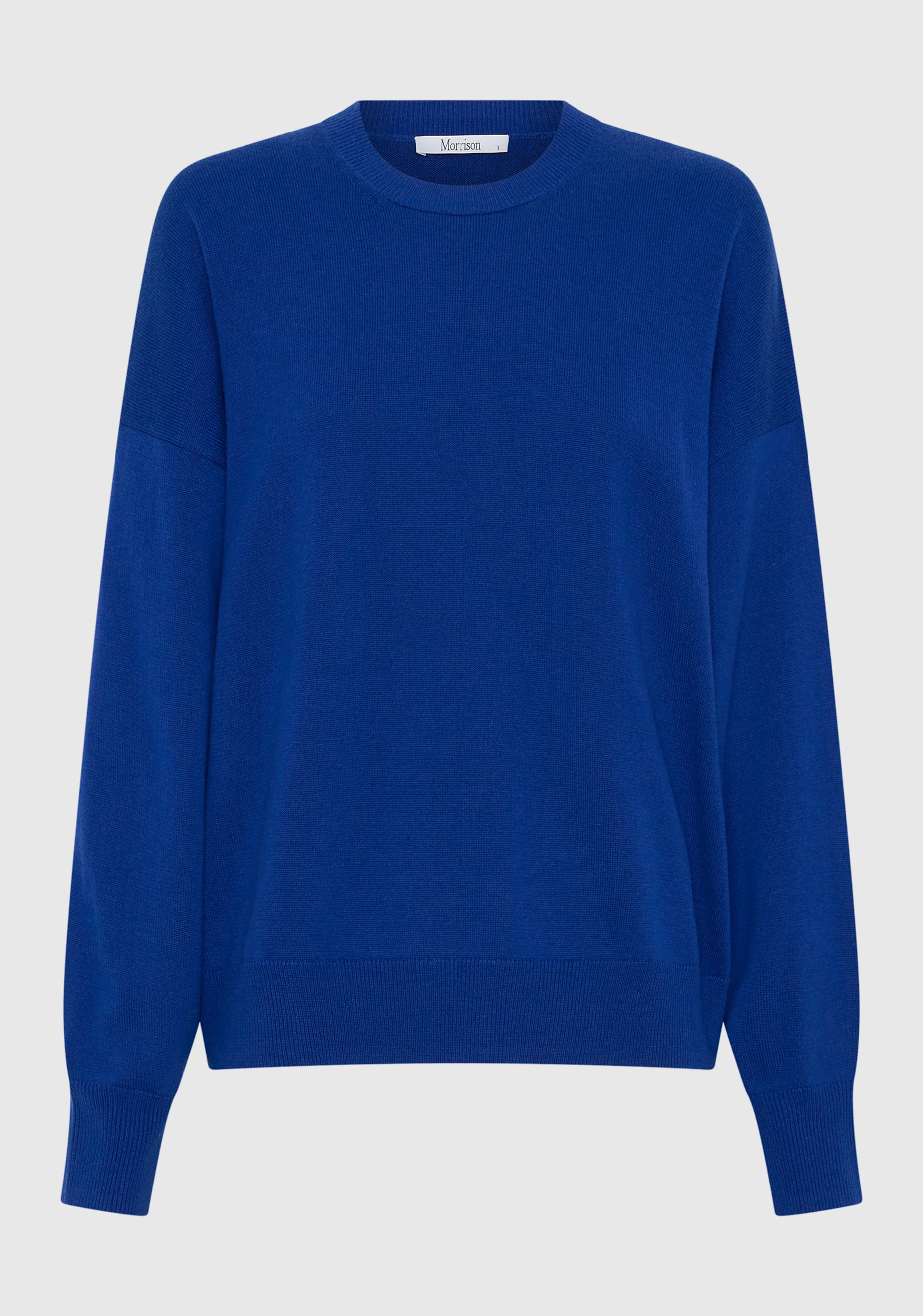 Payton Round Neck Merino Knit Pullover_Cobalt - Image 7