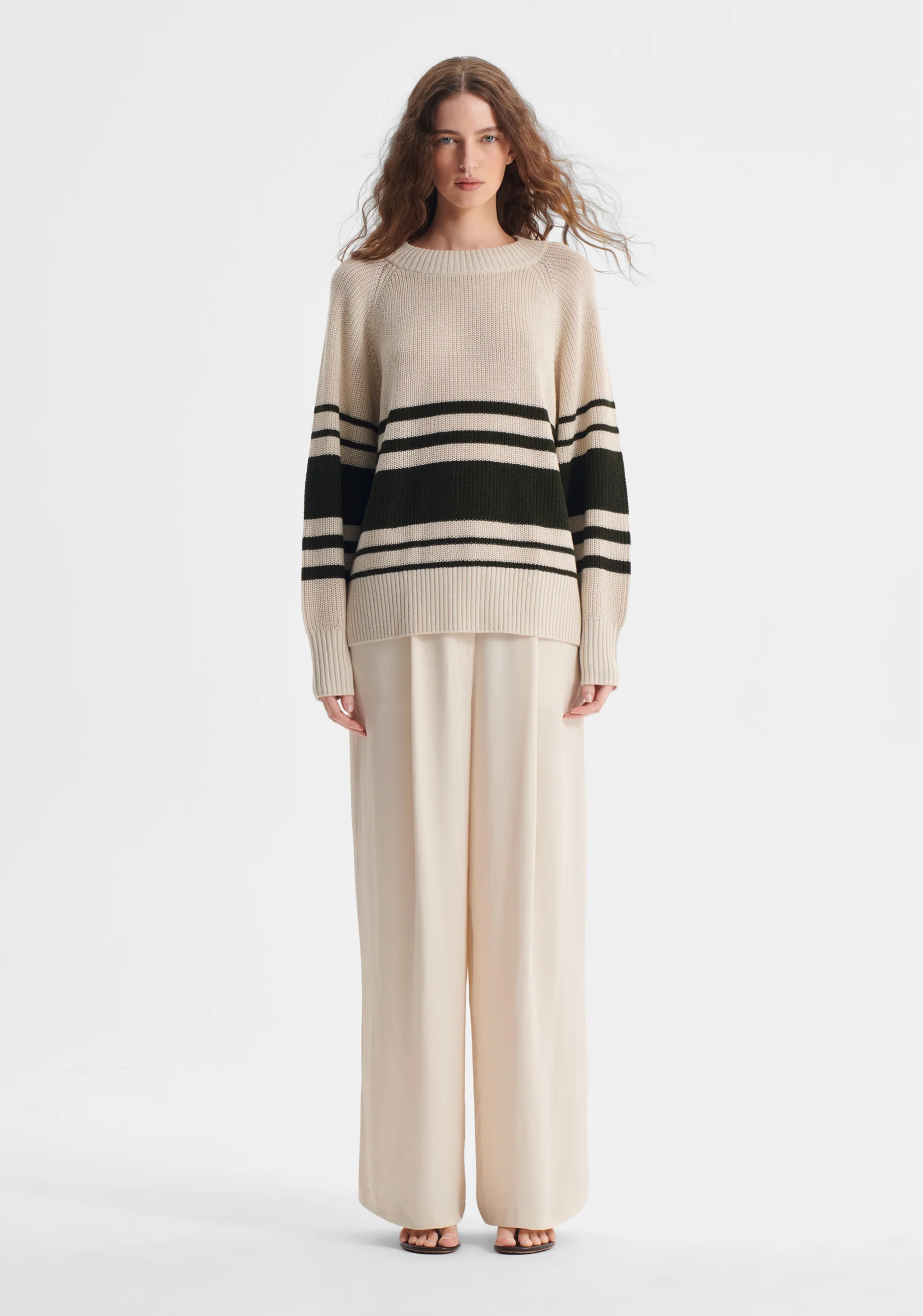 Regatta Knit Pullover_Khaki/Ecru - Image 3