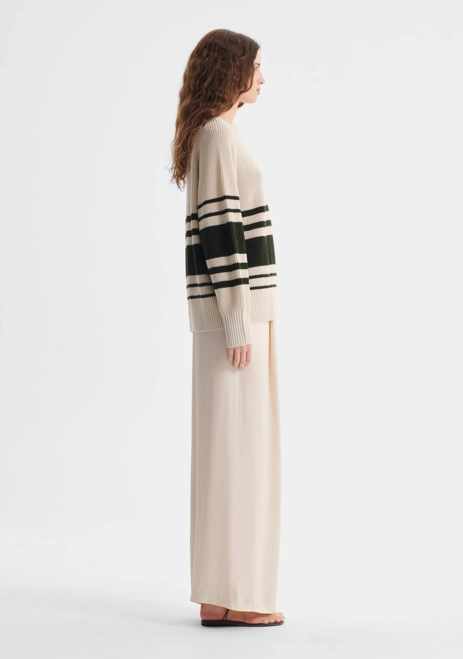 Regatta Knit Pullover_Khaki/Ecru - Image 4