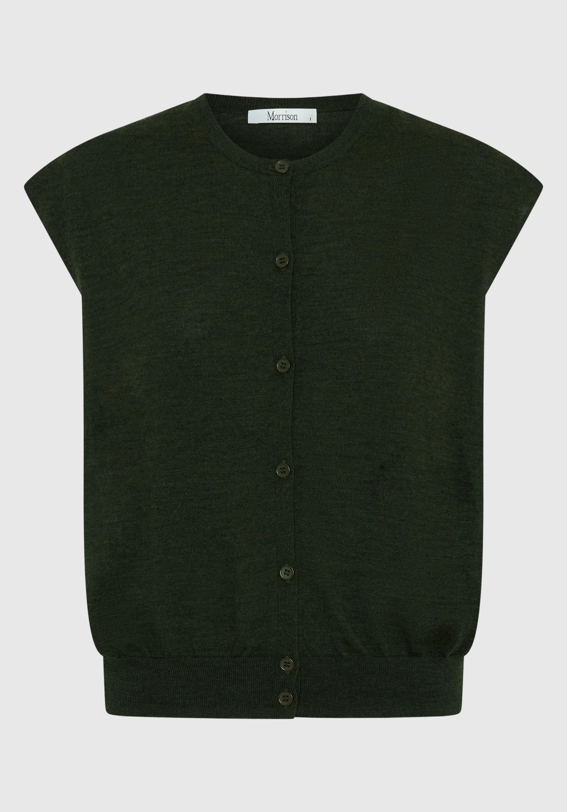 River Knit Button Vest_Moss - Image 6