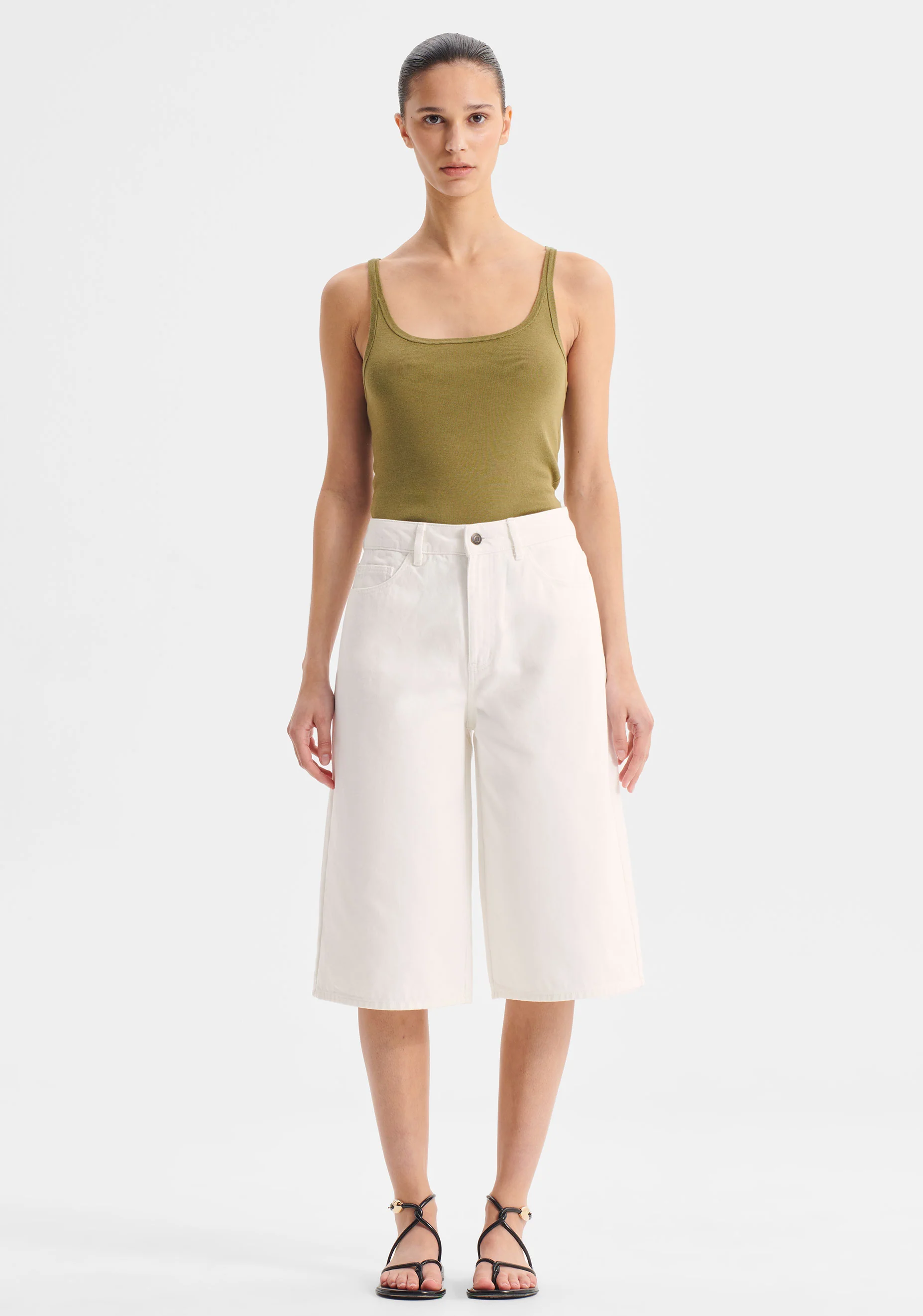 Spencer Denim Bermuda Short_White