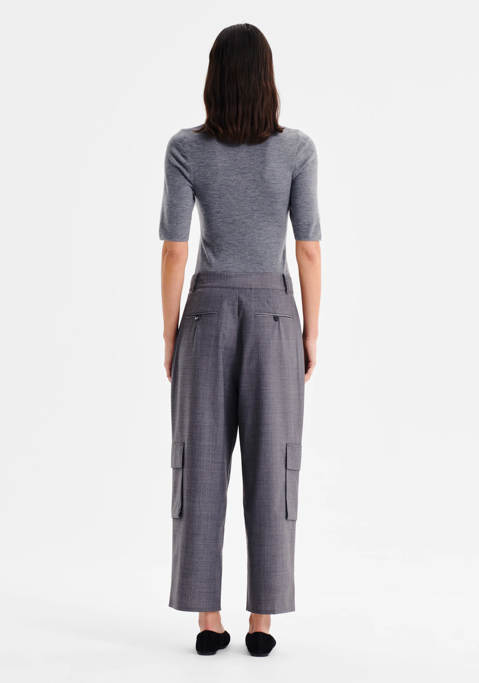 Talia Merino Knit Tee_Grey Marle - Image 4