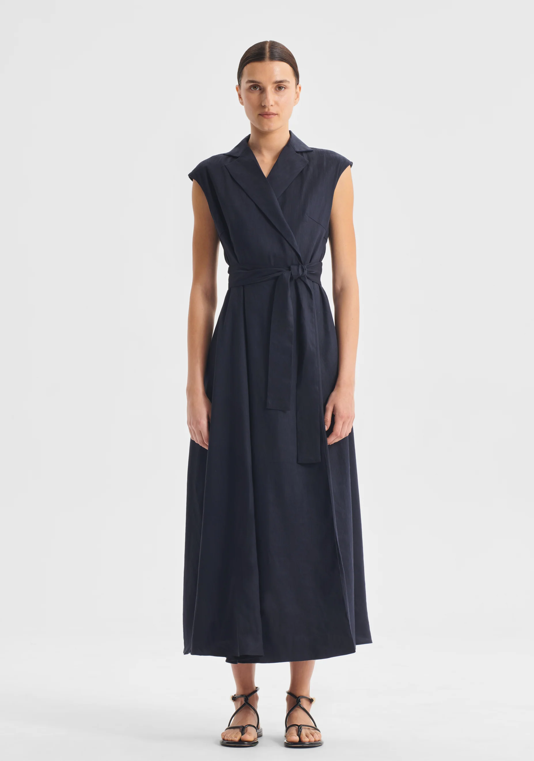Vera Wrap Dress_Navy - Image 3