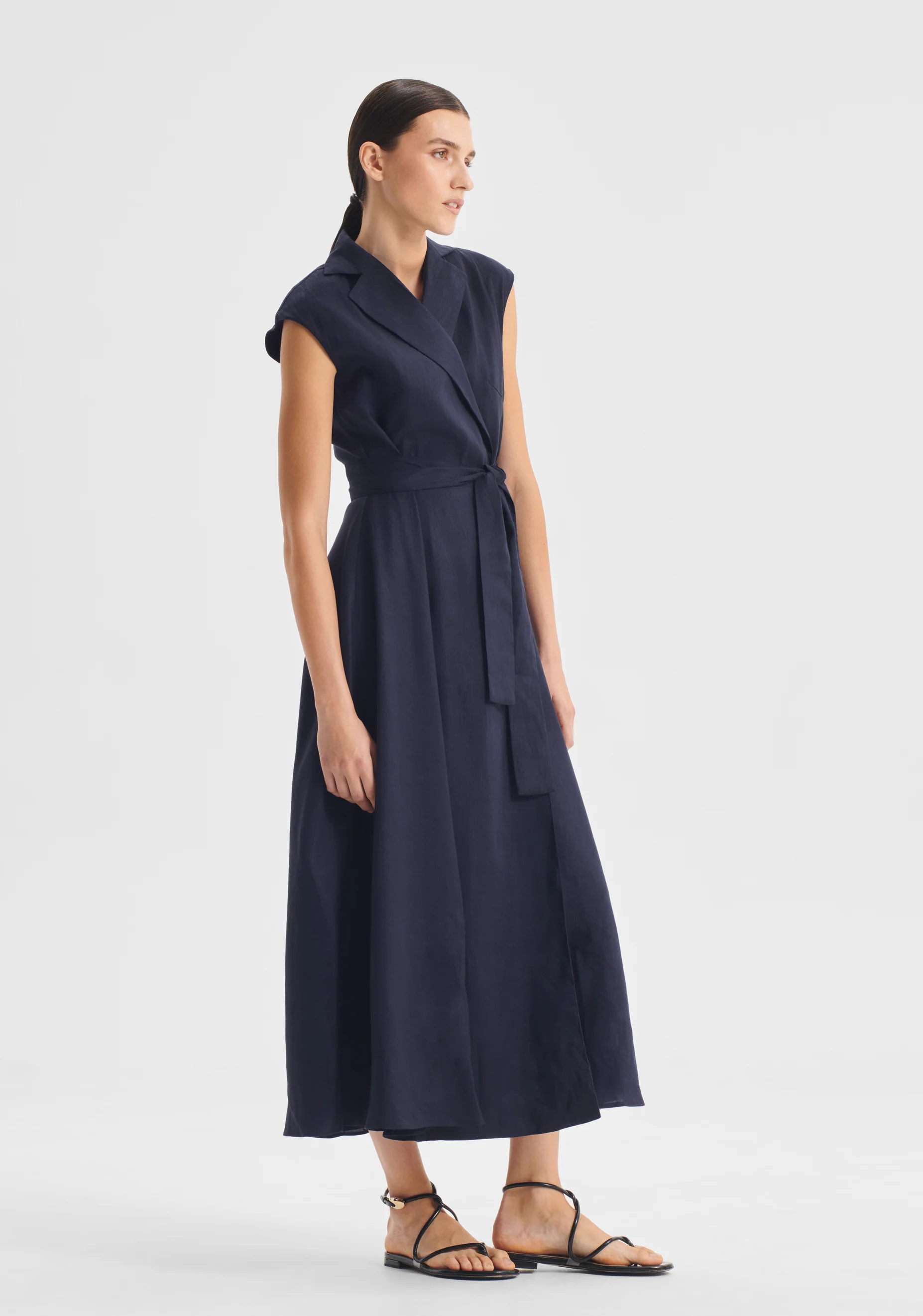 Vera Wrap Dress_Navy - Image 5