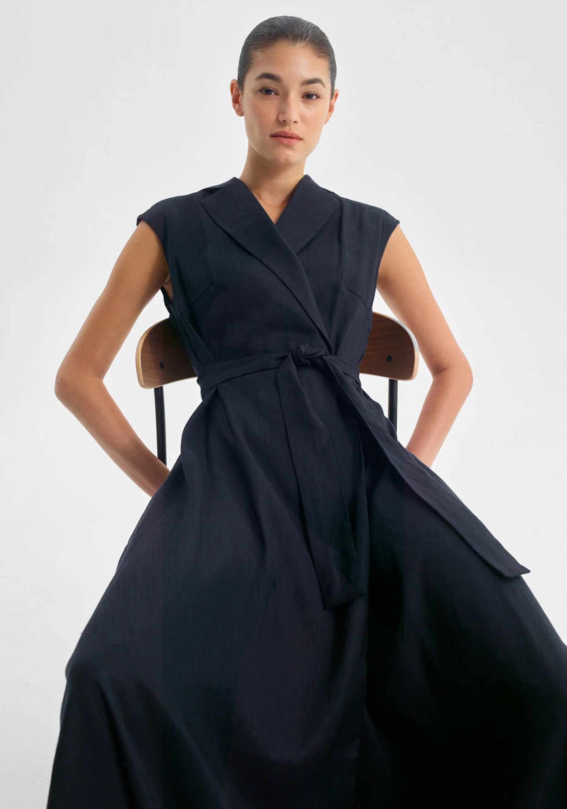 Vera Wrap Dress_Navy - Image 6