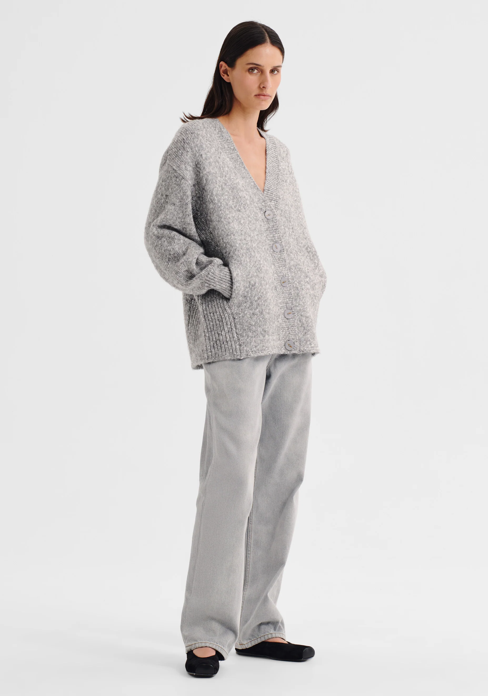 Zoe Knit Cardigan_Grey Marle - Image 2